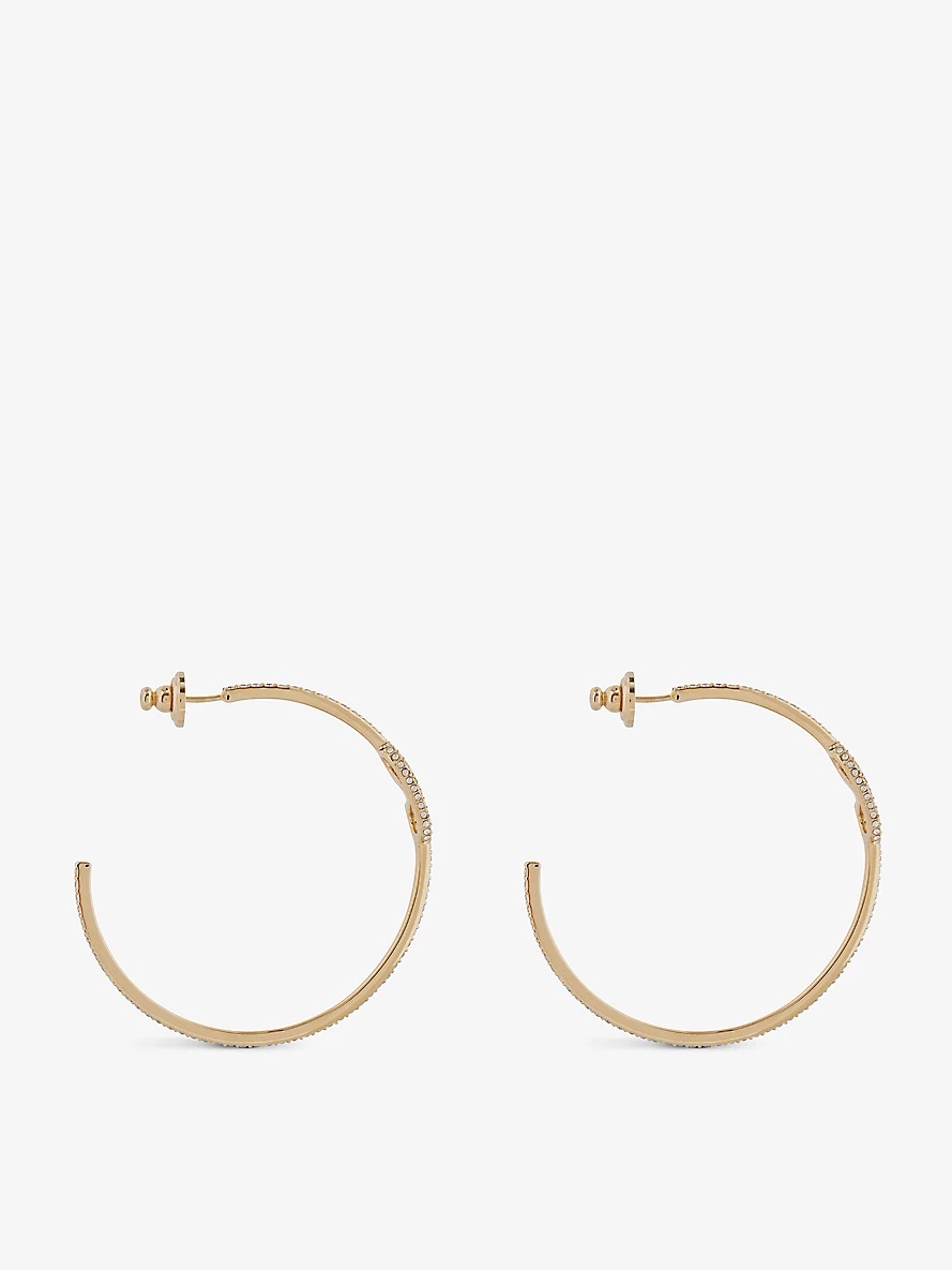Logo-embellished brass earrings - 3