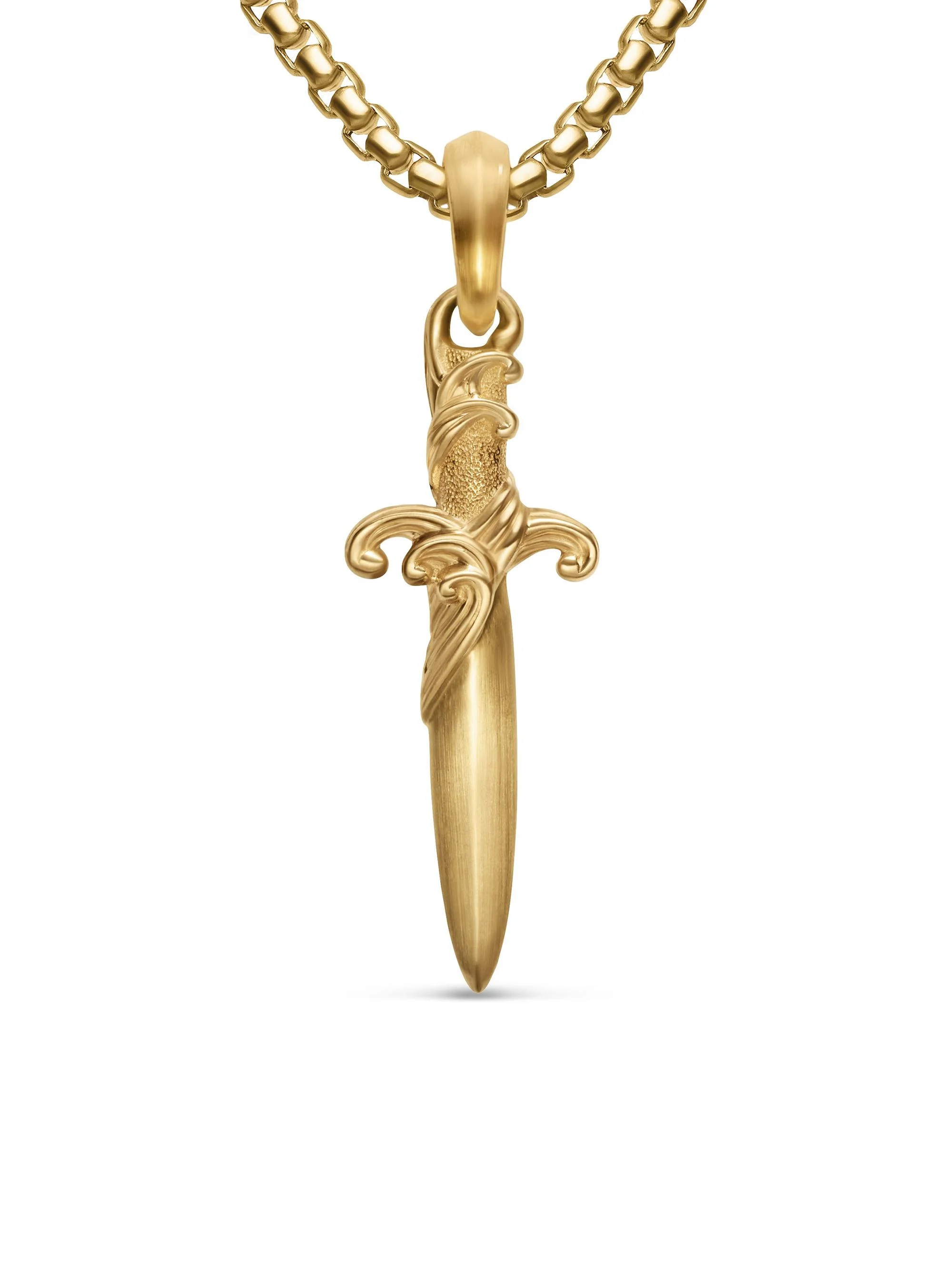 Men's Waves Dagger Amulet in 18K Yellow Gold, 31MM - Gold - 1