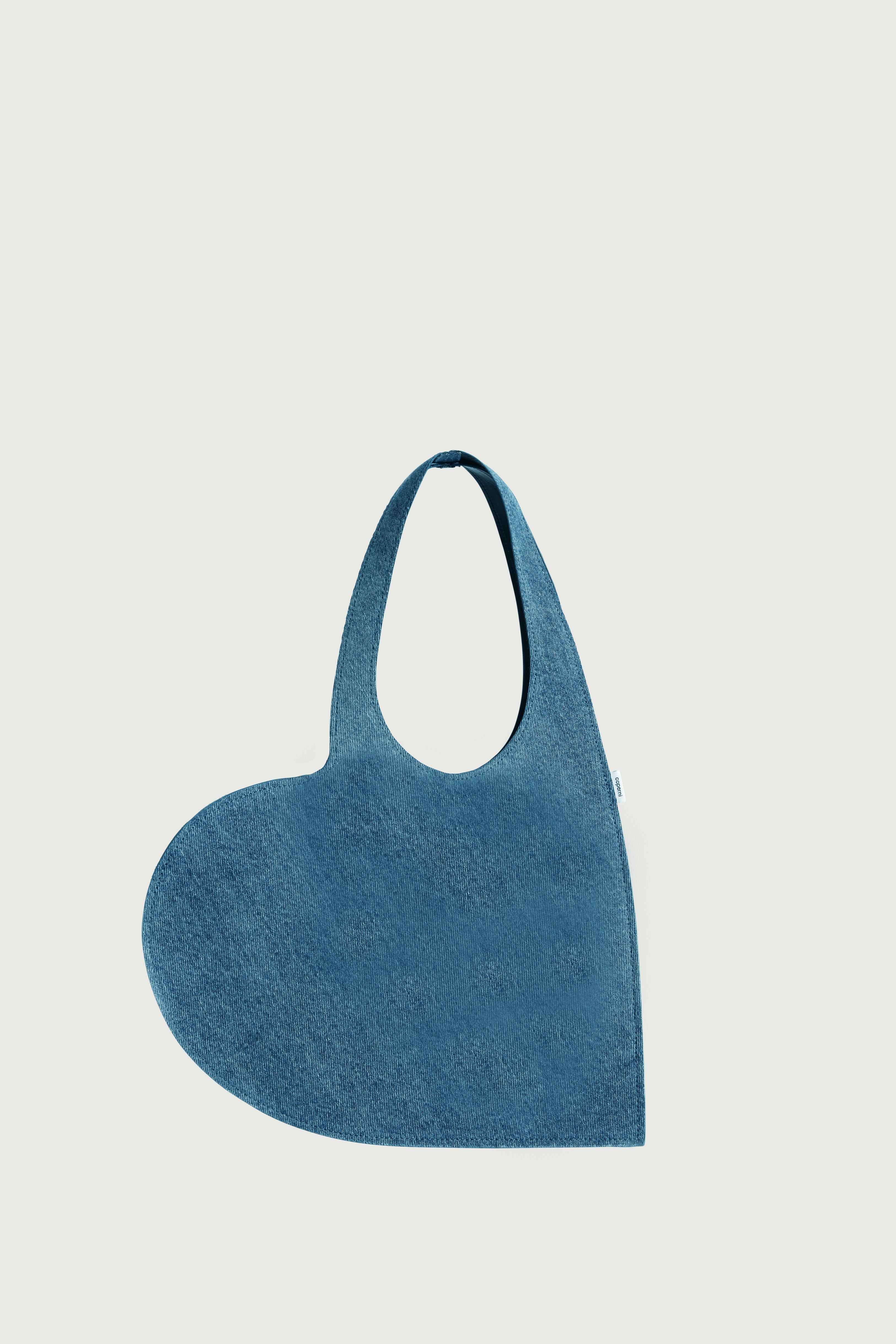 Denim Mini Heart Tote Bag - 1