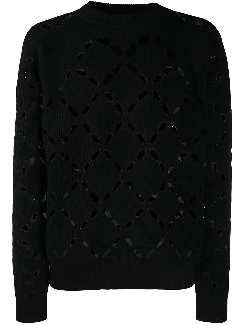 diamond slash knitted jumper - 1