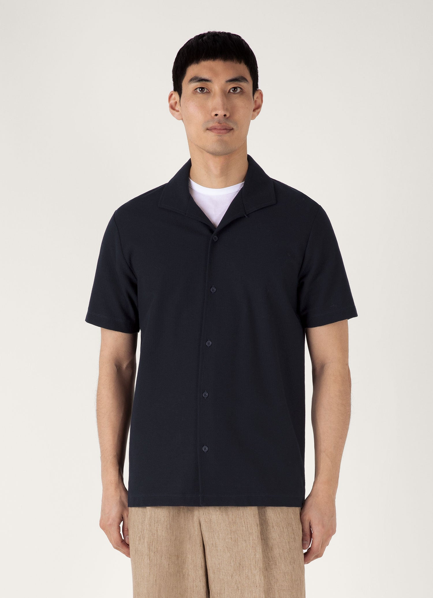 Short Sleeve Textured Jersey Shirt - 2
