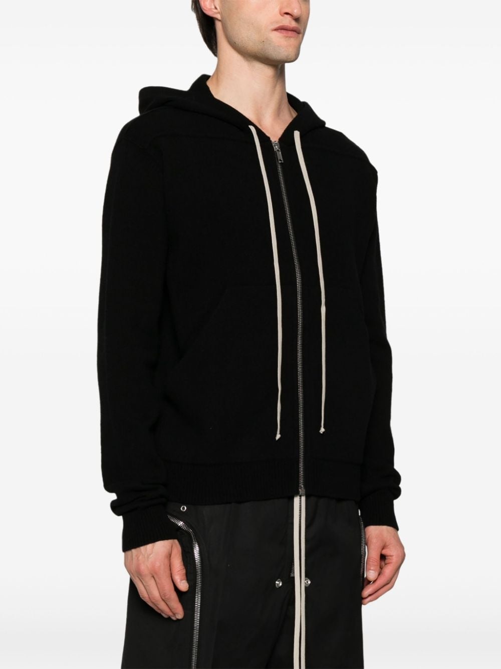 fine-knit zip-up hoodie - 3