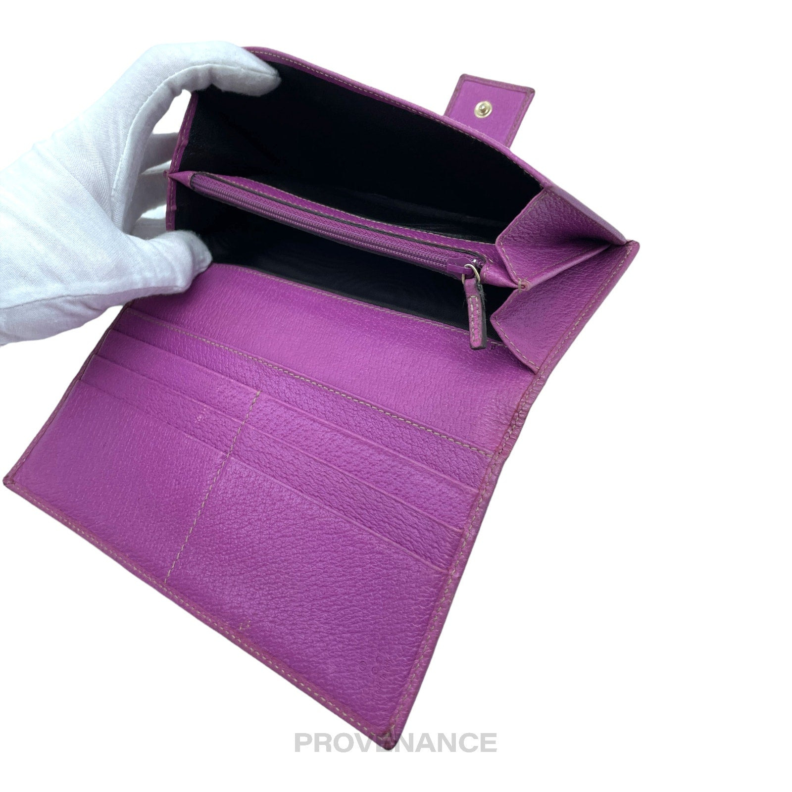 Gucci GG Canvas Long Wallet - Fuchsia - 7