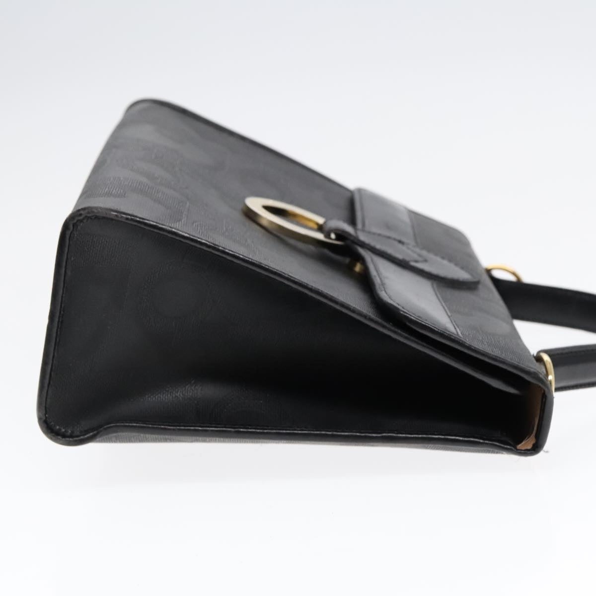 DIOR Trotter Canvas Hand Bag Black Gold - 4