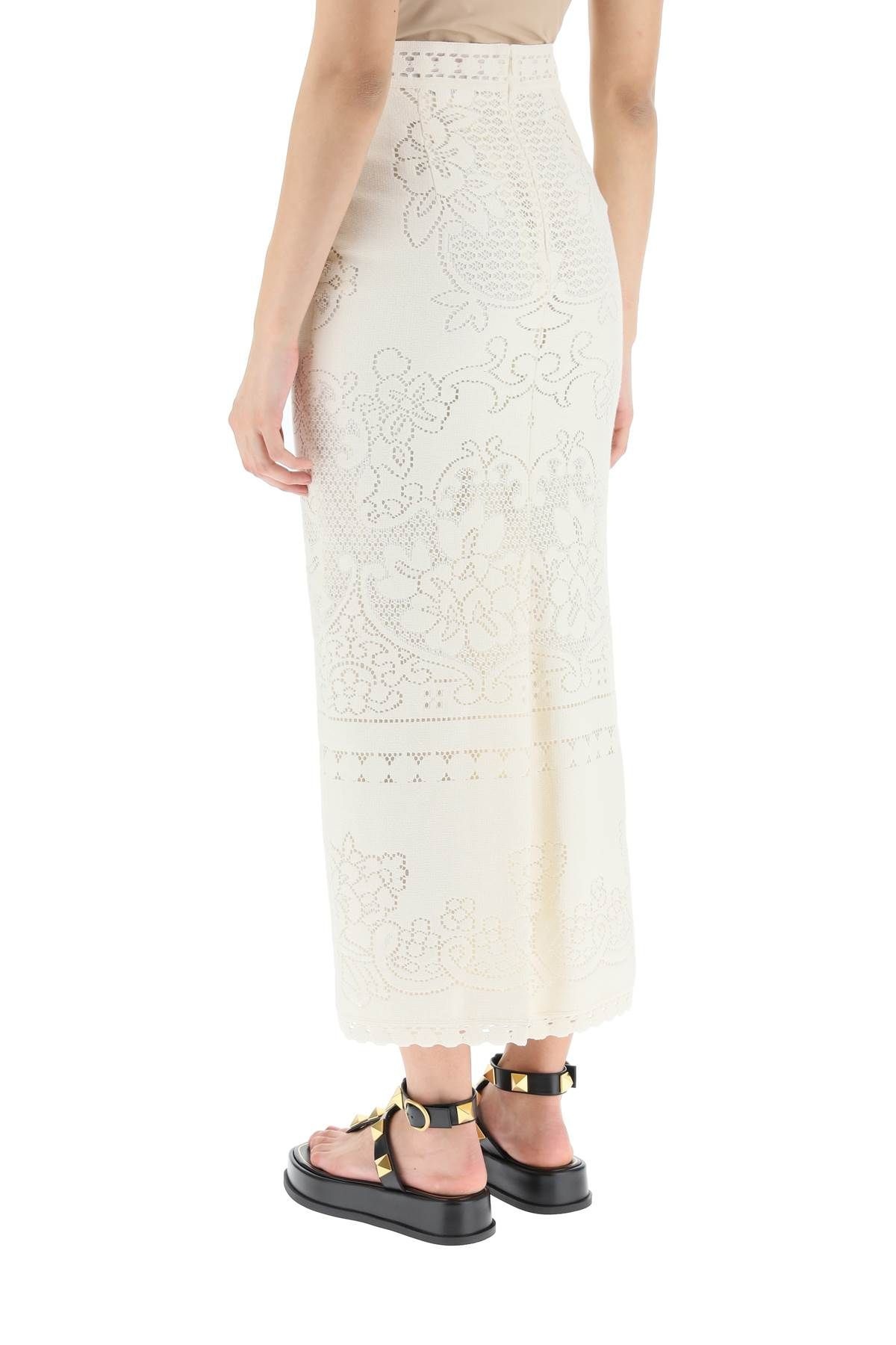 LONG SKIRT IN COTTON GUIPURE LACE - 4