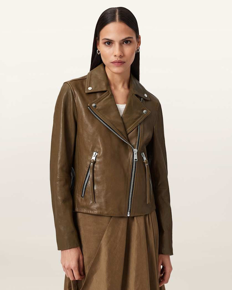 ALLSAINTS DALBY SLIM FIT LEATHER BIKER JACKET outlook