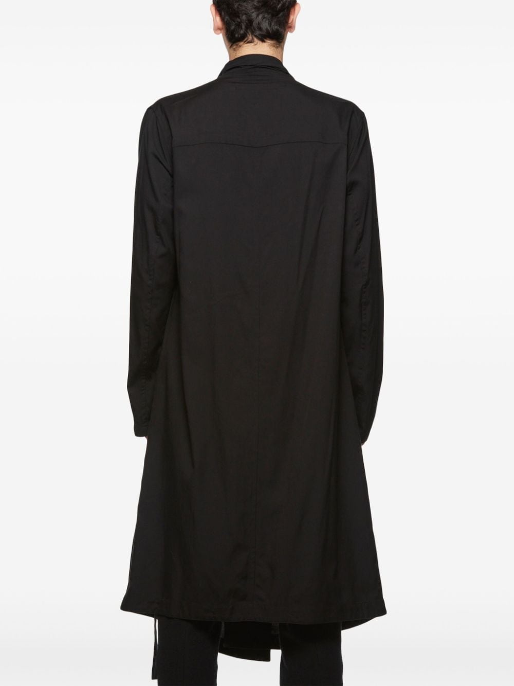 wrap-neck long shirt - 5