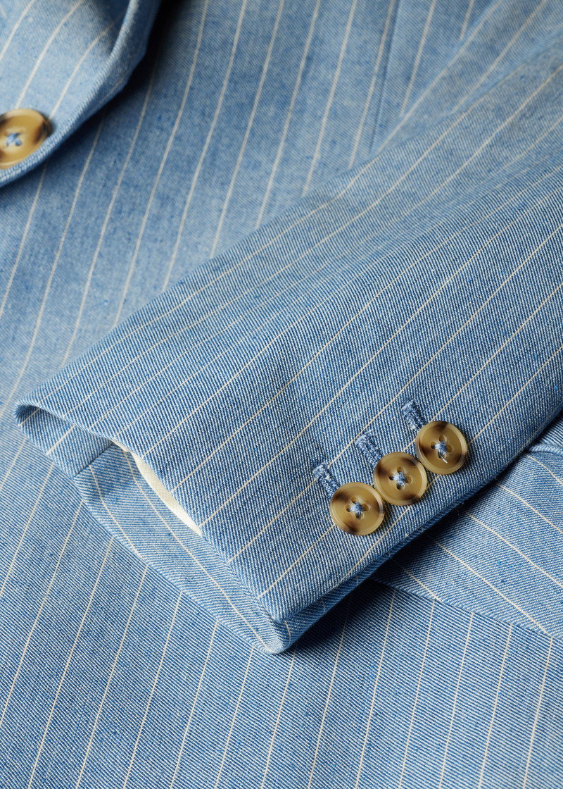 Women's Light Blue Pinstripe Blazer 6