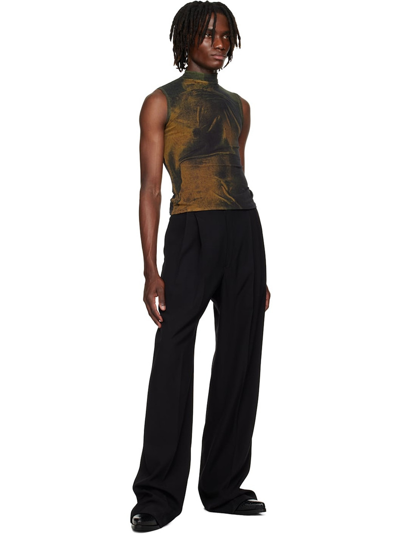 Jean Paul Gaultier SSENSE Exclusive Khaki & Black High Neck Printed Water Tank Top outlook