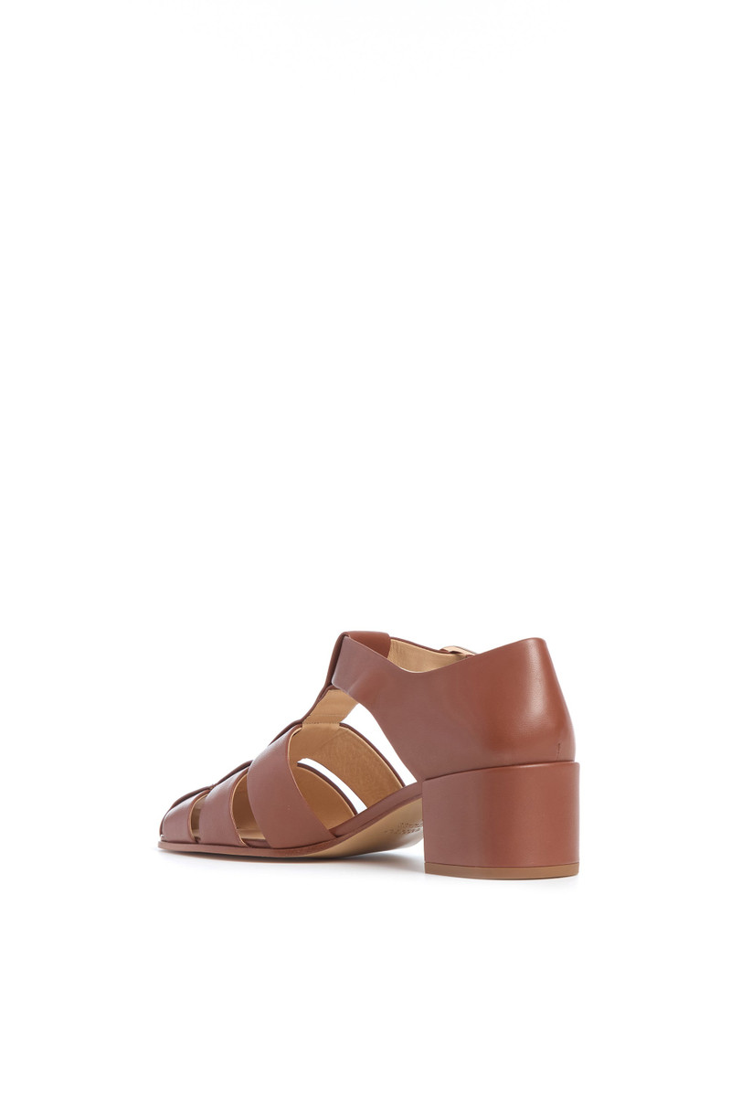 GABRIELA HEARST Lyle Block Heel Pump in Cognac Nappa Leather outlook