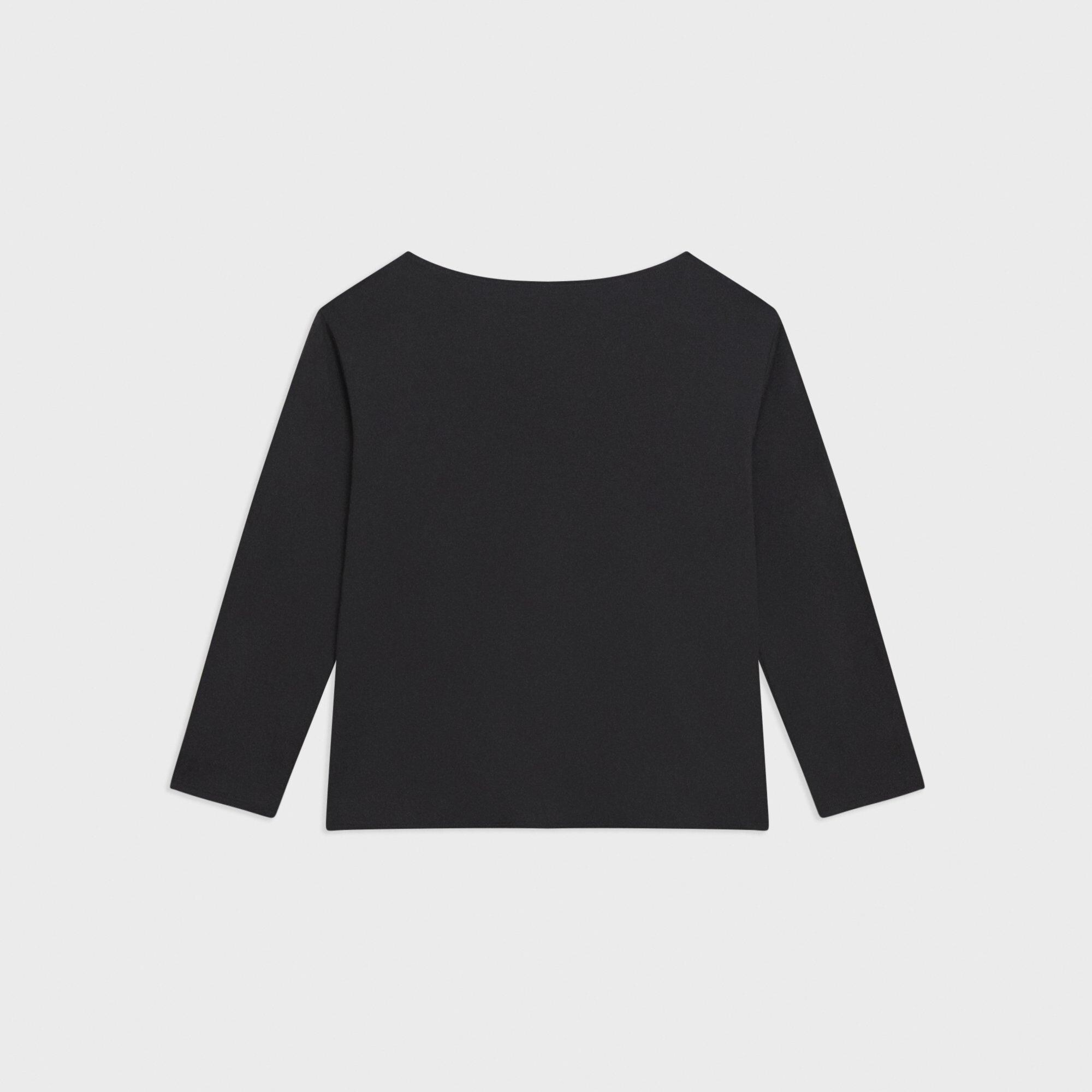 Boat Neck Tee in Cotton Jersey - 1