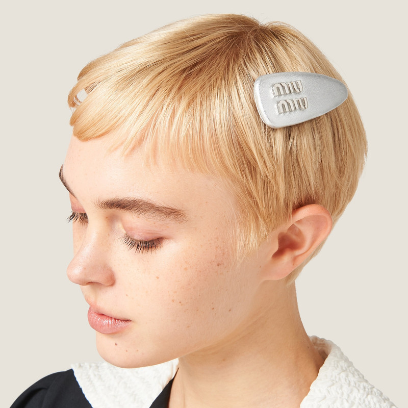 Nappa leather hair clip 1