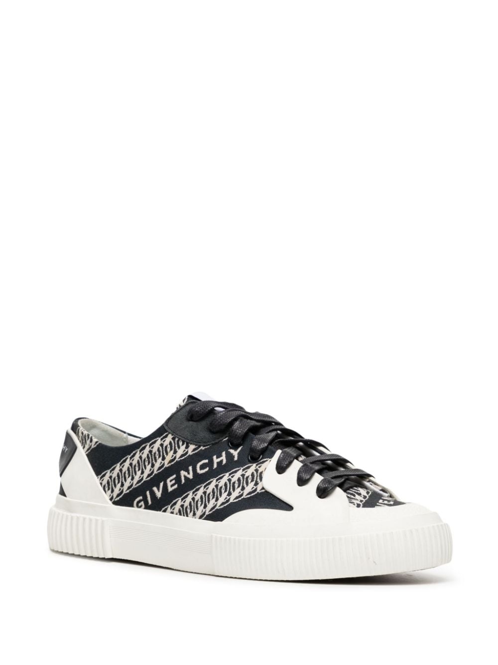 logo-embroidered leather sneakers - 2