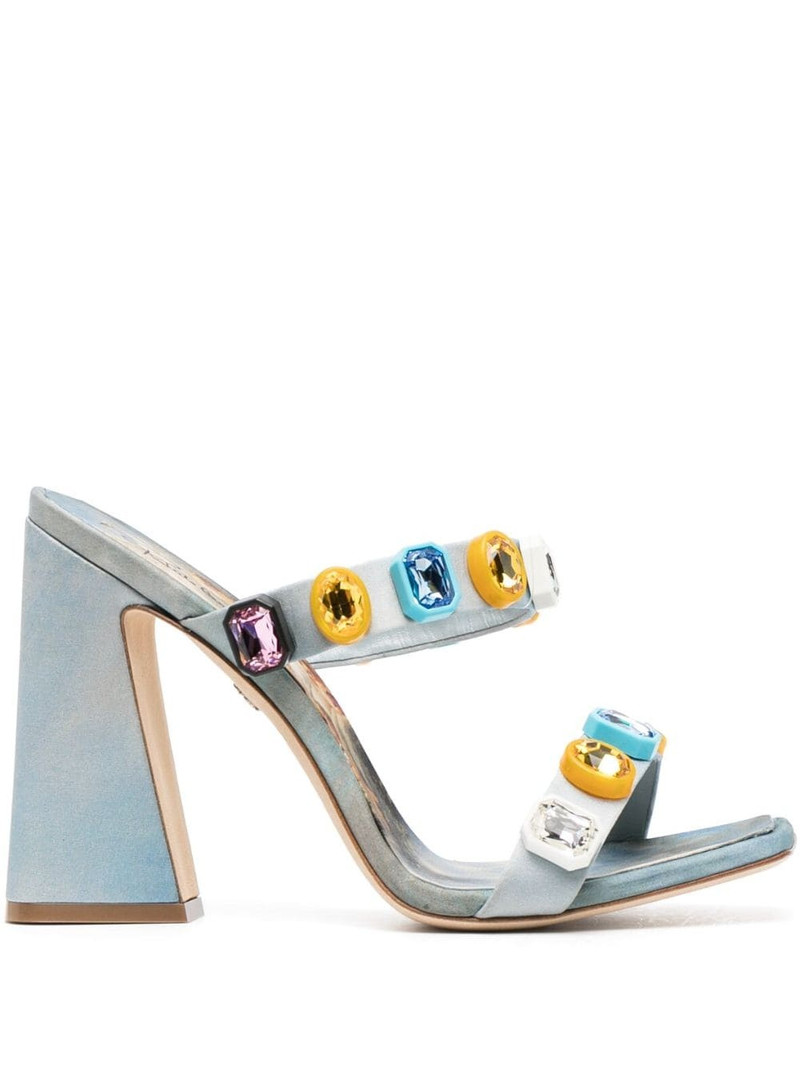 crystal-embellished graphic-print sandals 1