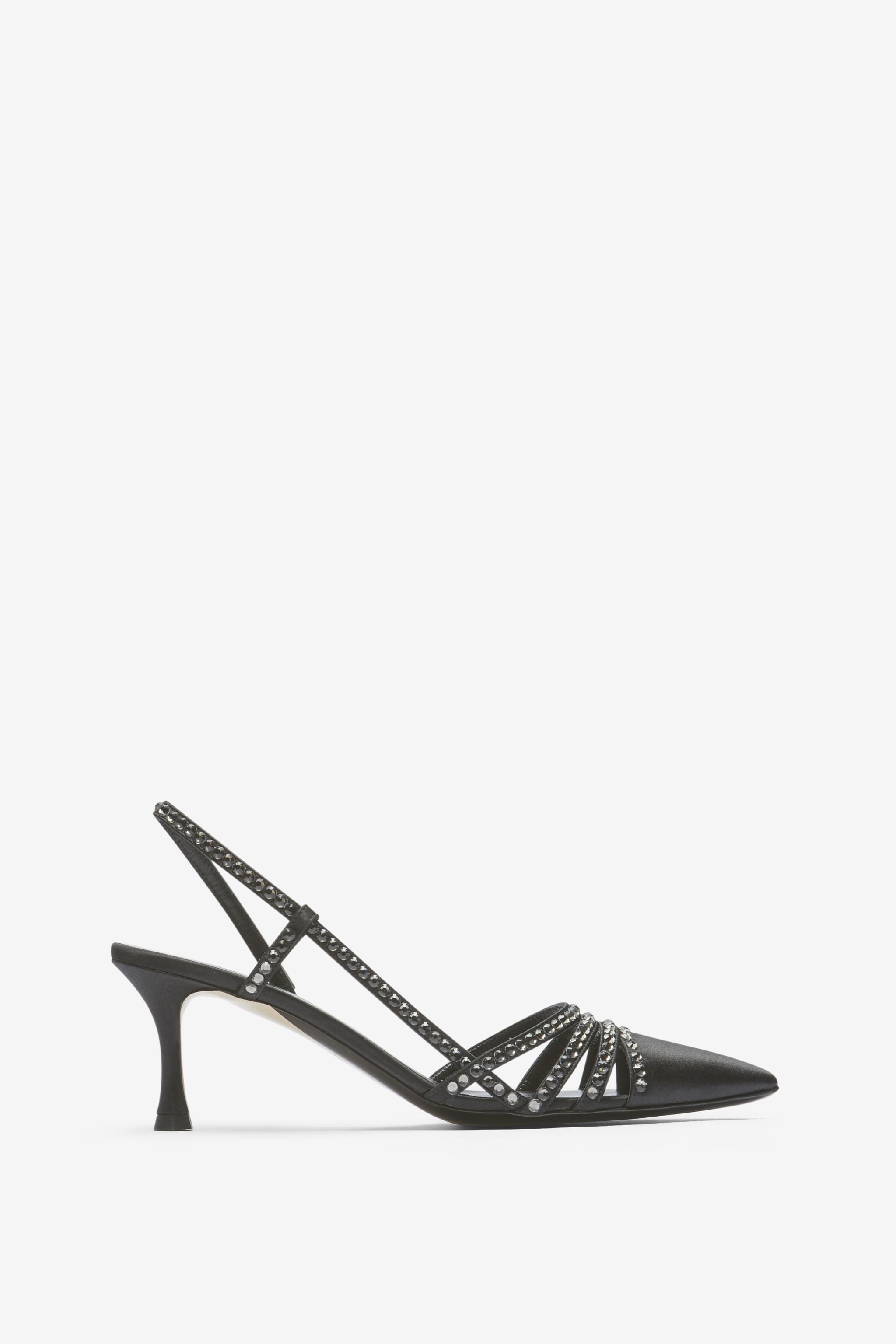 CRYSTAL SATIN PUMPS - 1