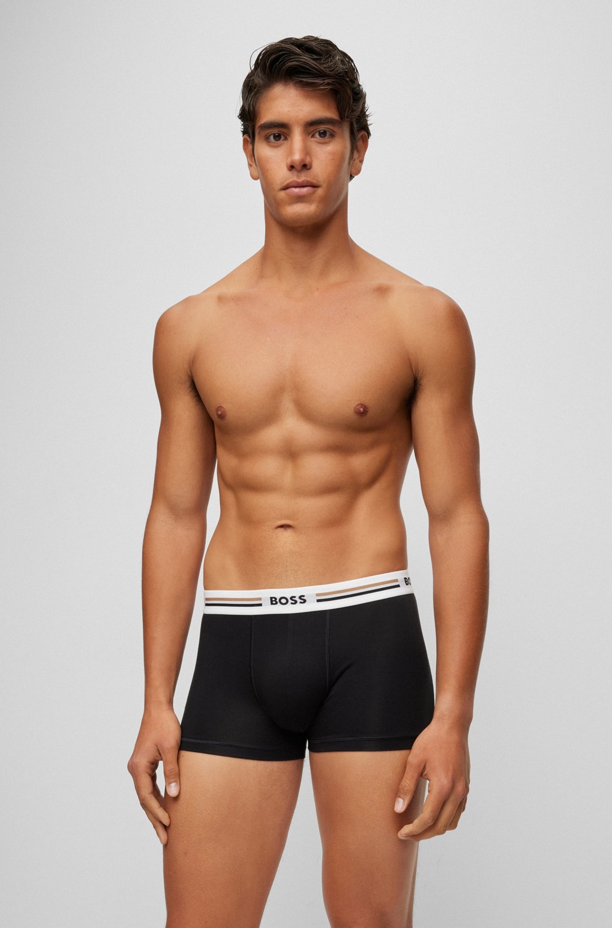 THREE-PACK OF SOFT-TOUCH STRETCH TRUNKS WITH LOGO WAISTBANDS - 7