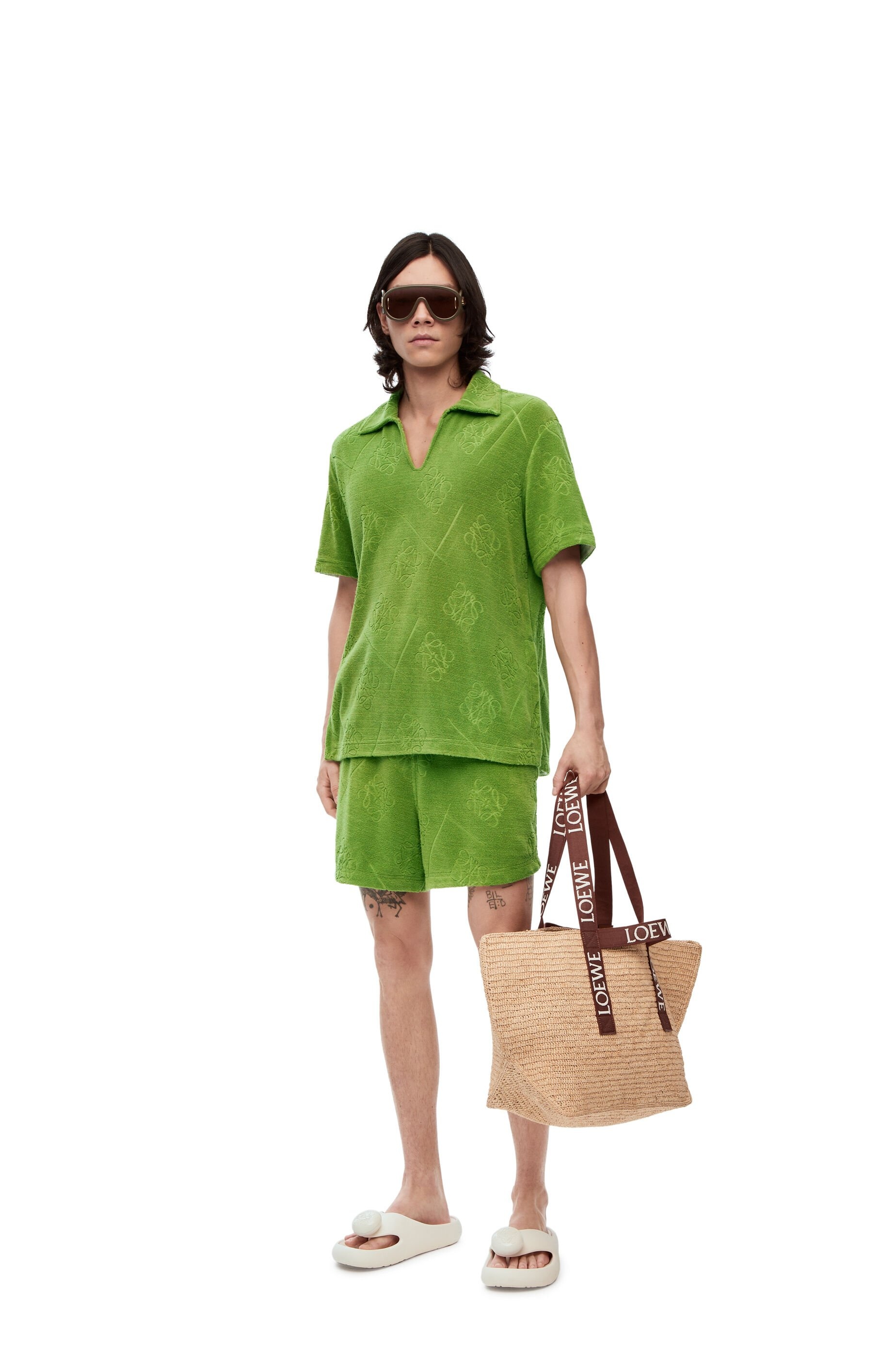 Loewe Fold Shopper in raffia | REVERSIBLE