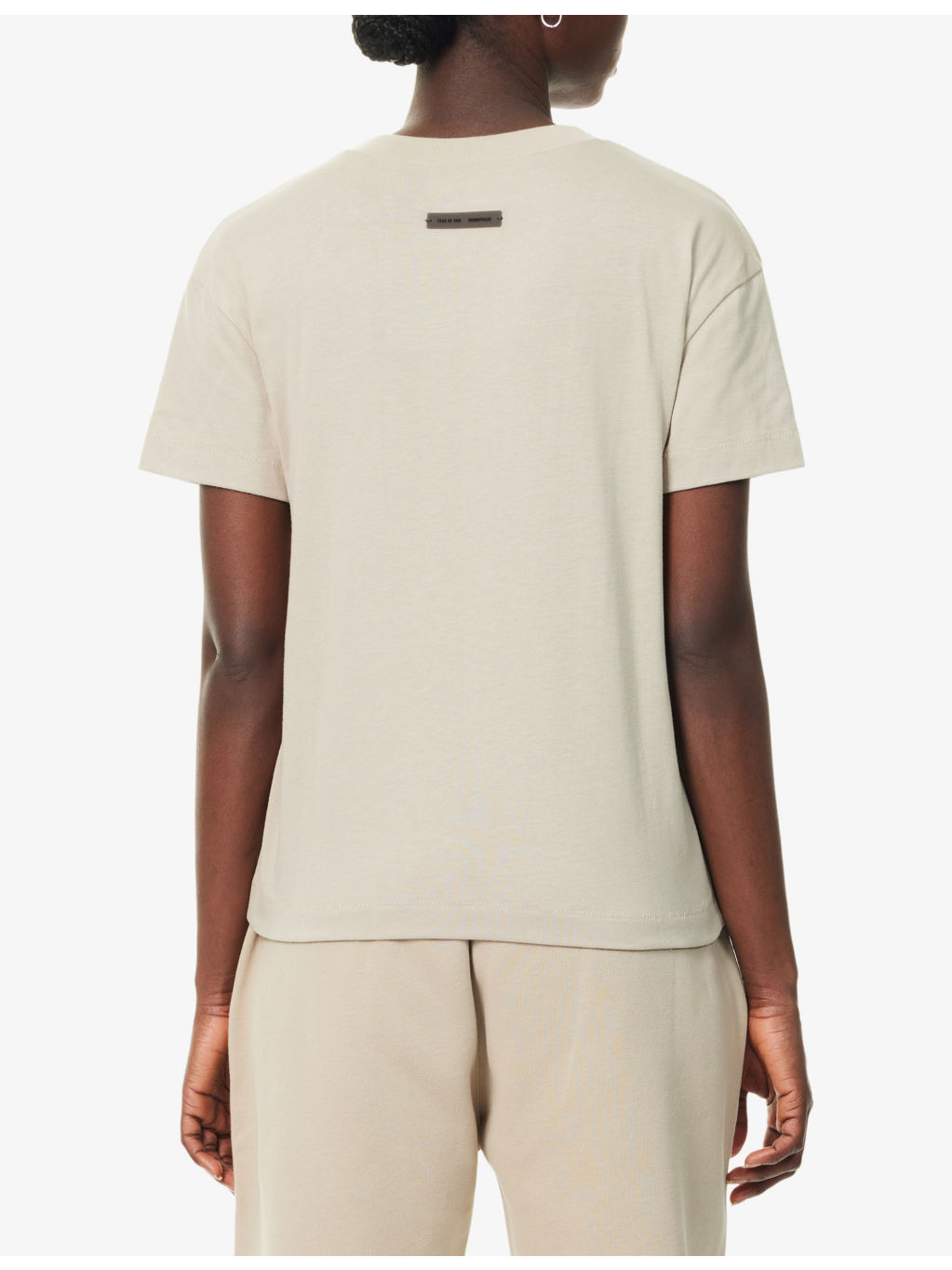 Embossed-Branding Round-Neck Cotton-Blend T-Shirt - 4