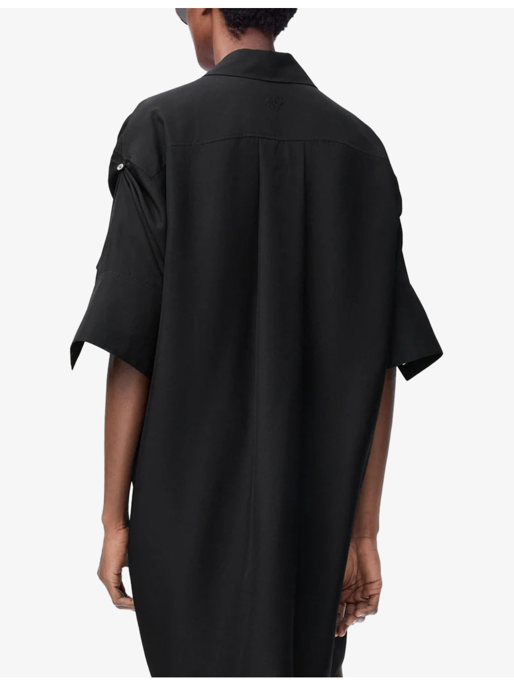 Long-Sleeved Silk Shirt Dress - 4