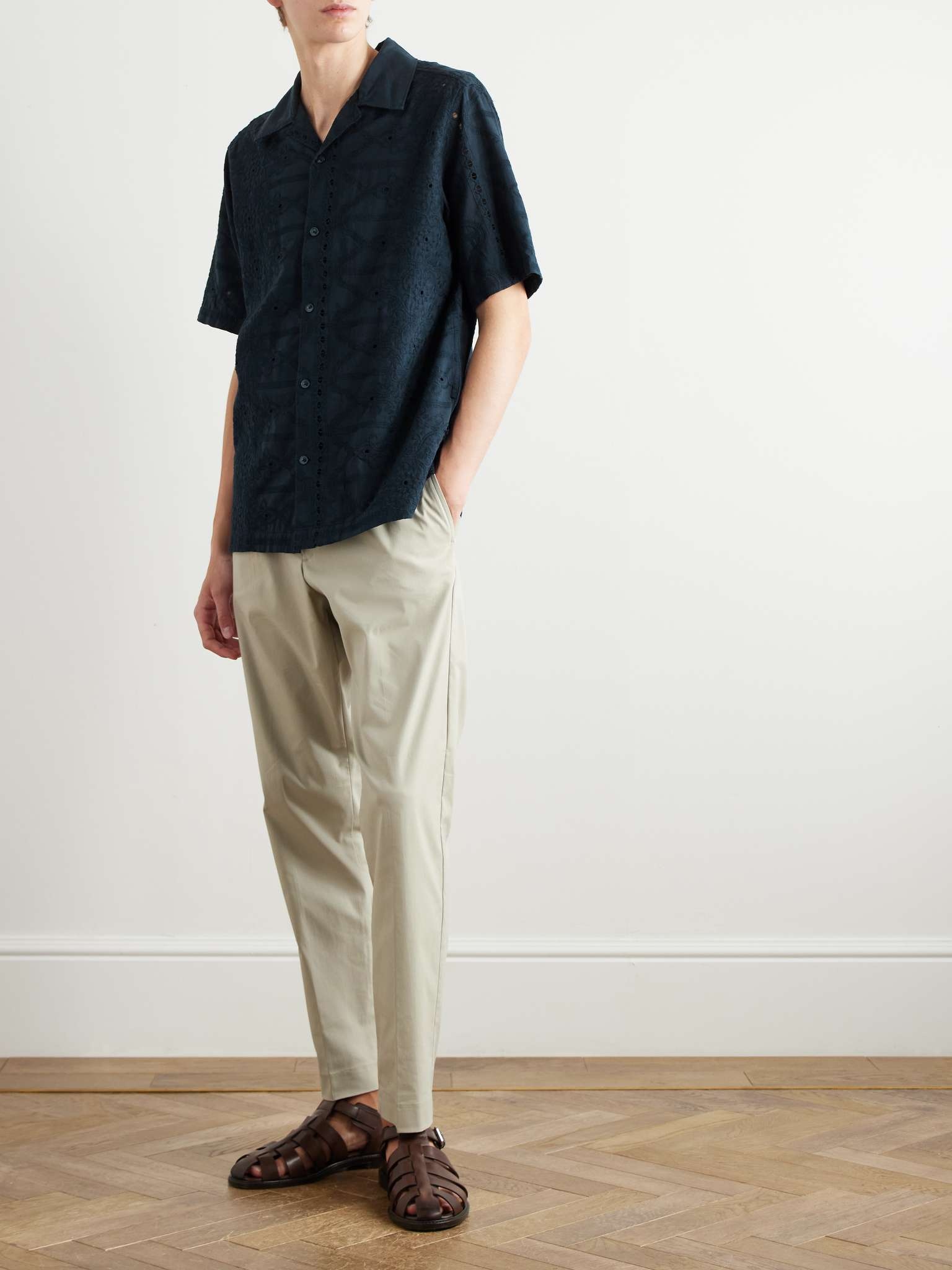 Julio 5392 Camp-Collar Broderie Anglaise Cotton Shirt - 2