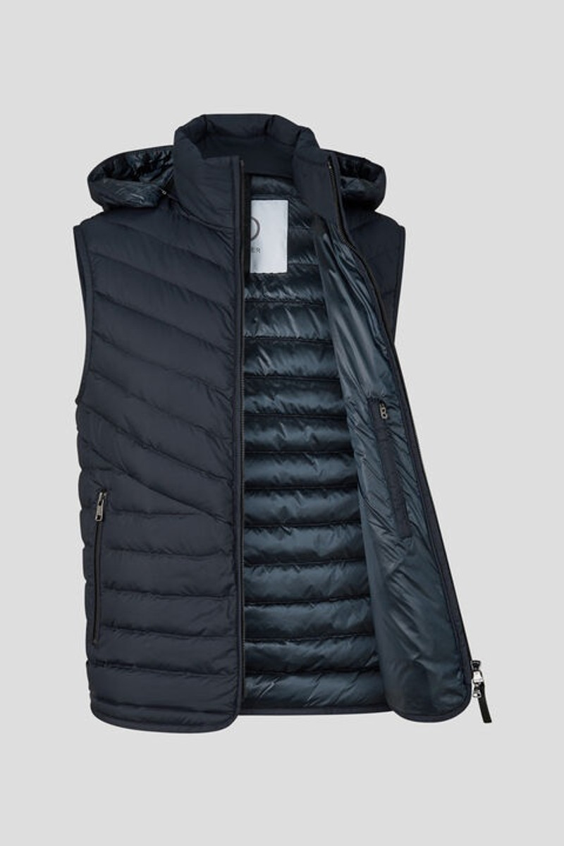Lasse Lightweight down gilet in Dark blue 2