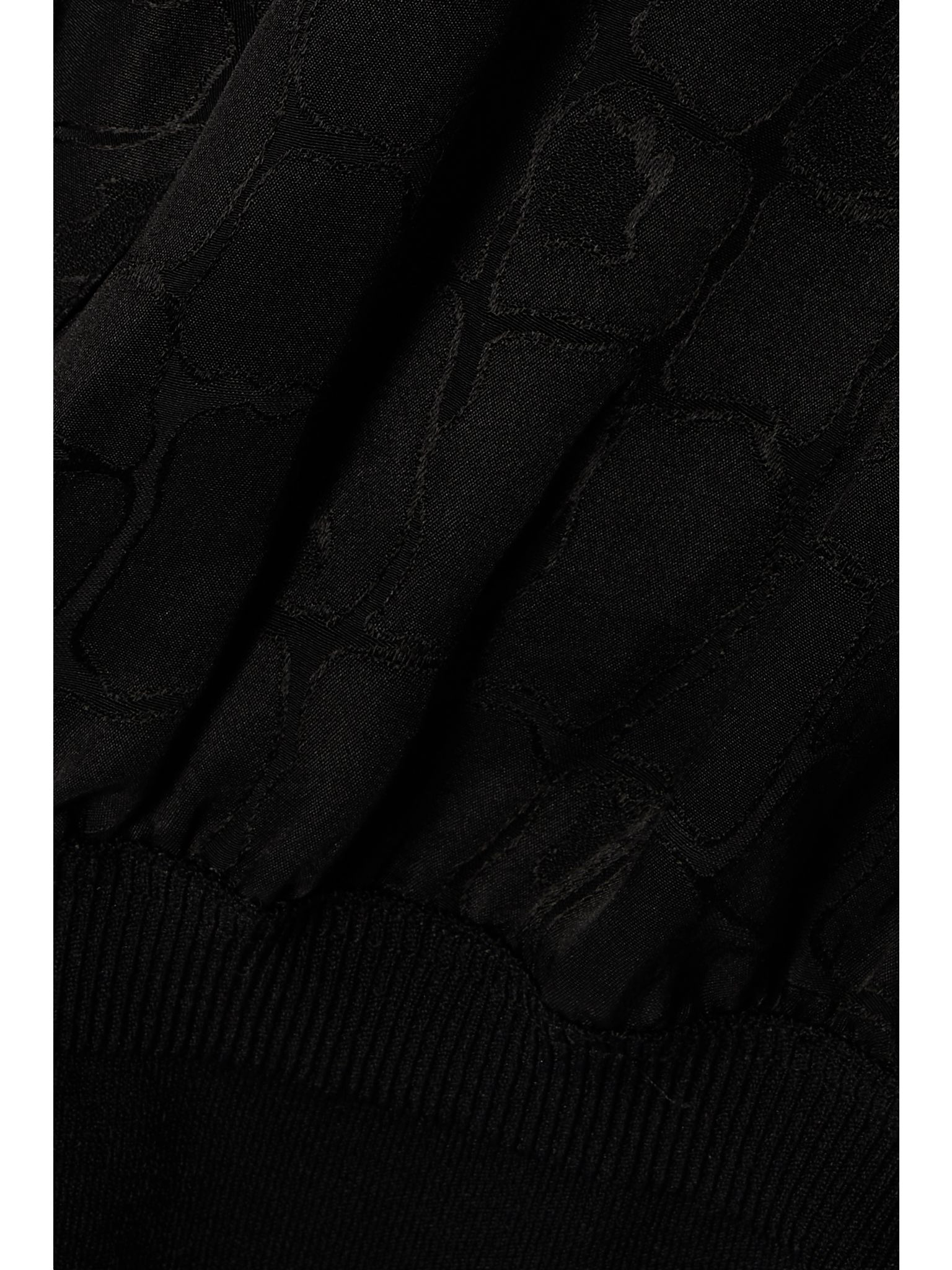 Archetypes hooded satin-jacquard bodysuit Black - 5