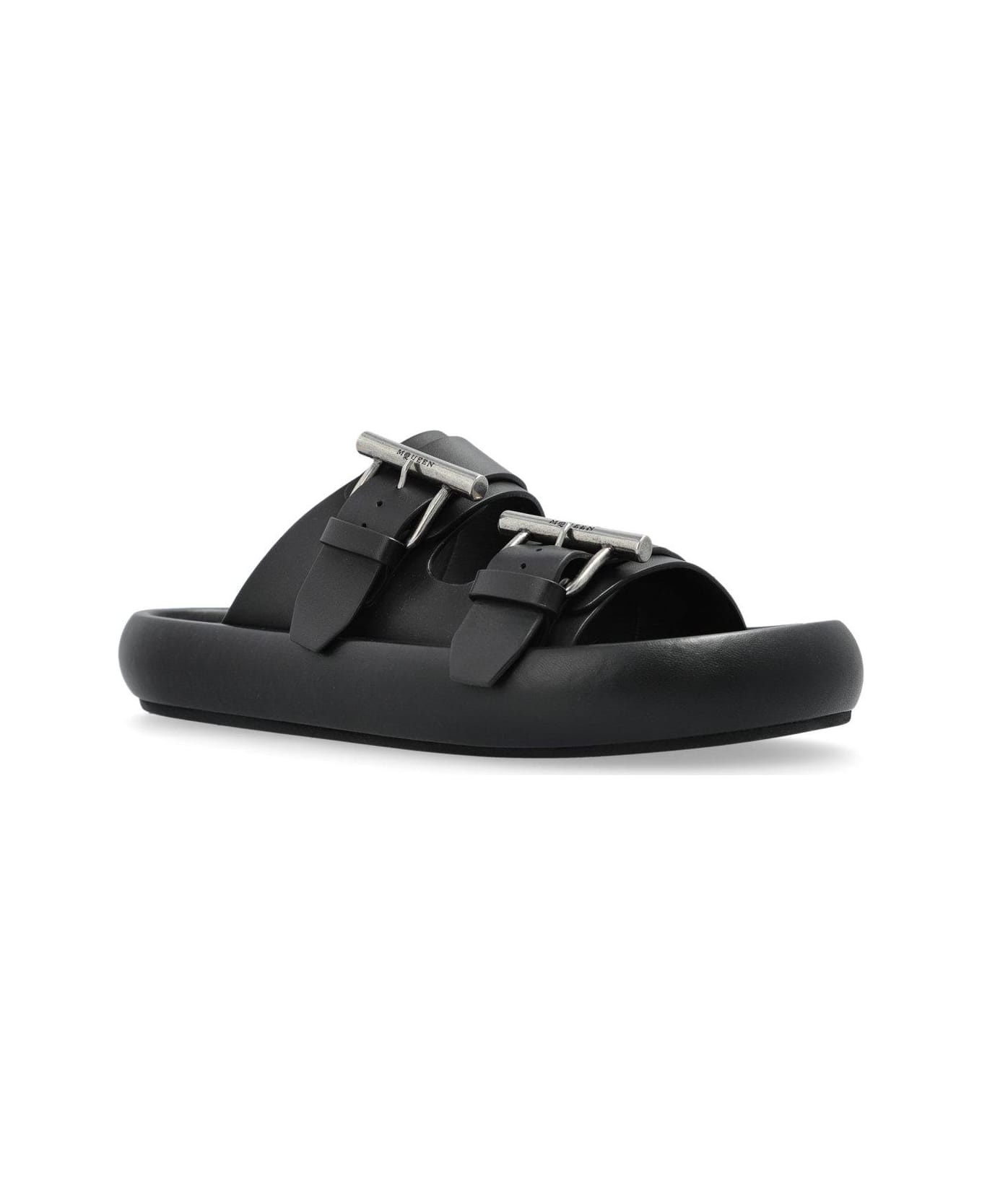 Double Buckle Slip-on Slides - 2