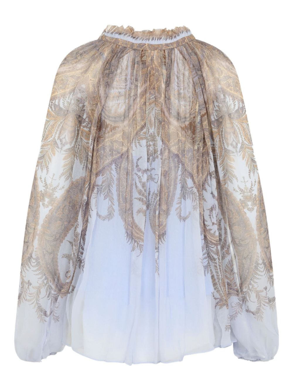 paisley-print ruffled blouse - 2