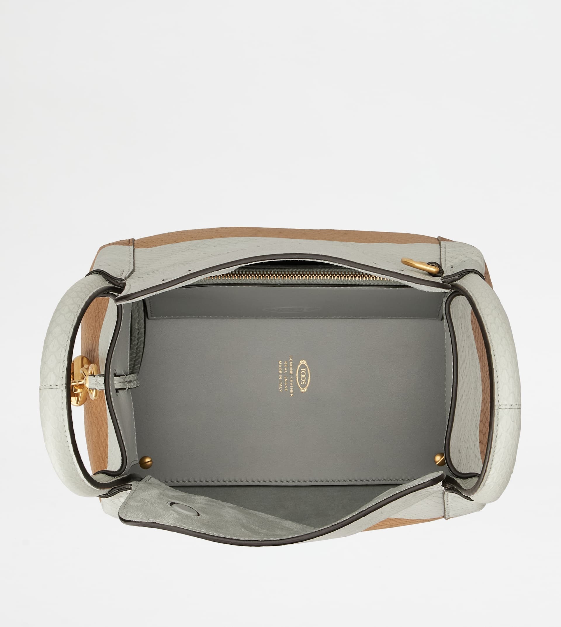 SATCHEL IN REPTILE MINI - GREY, BROWN - 6