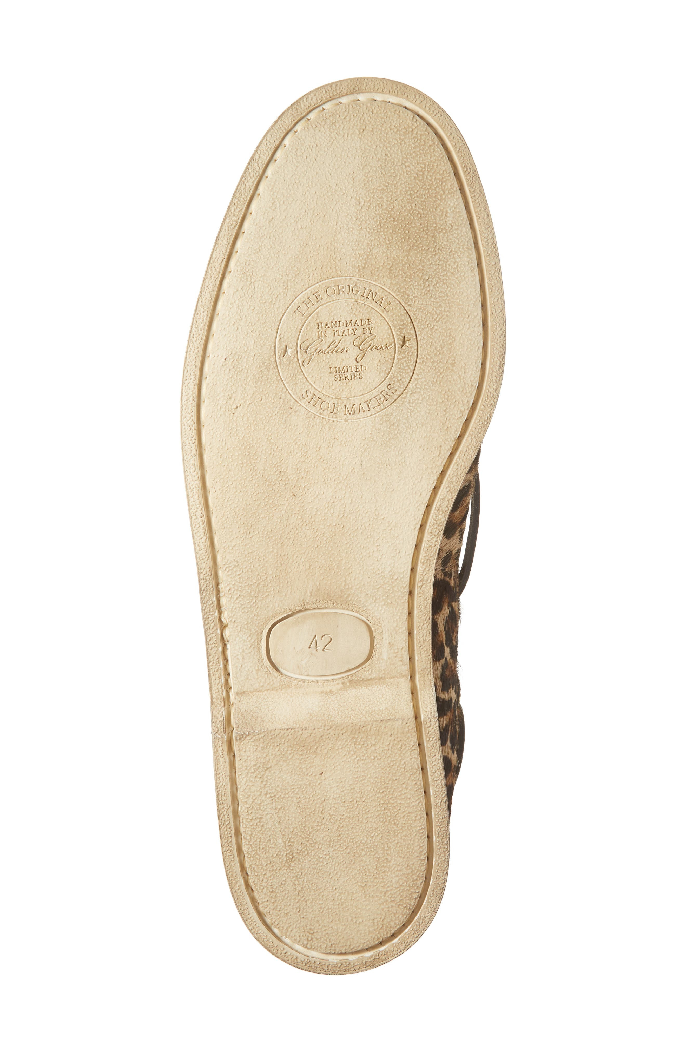 Golden Goose Genuine Calf Hair Boat Shoe in Beige Brown Black Leo at Nordstrom - 6