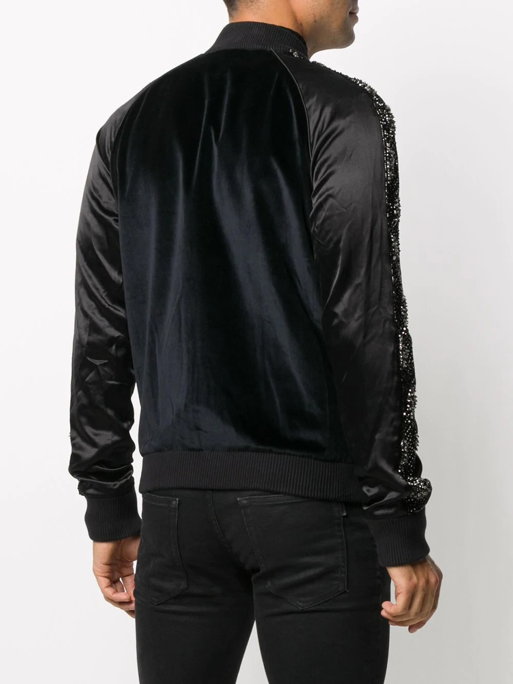 sequinned velvet  bomber jacket - 4