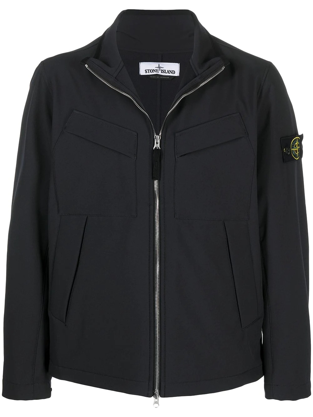 compass logo-patch jacket - 1