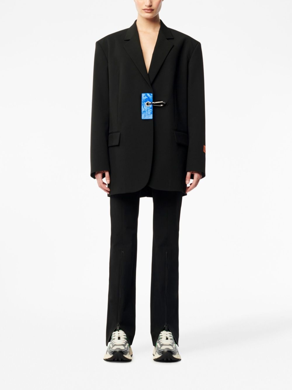 logo-patch zip-up trousers - 2