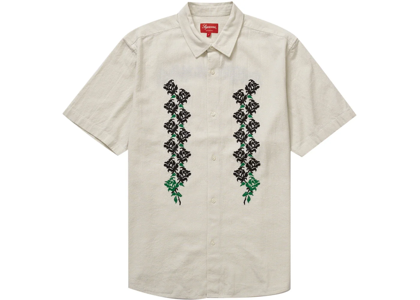 Supreme Needlepoint S/S Shirt White - 1