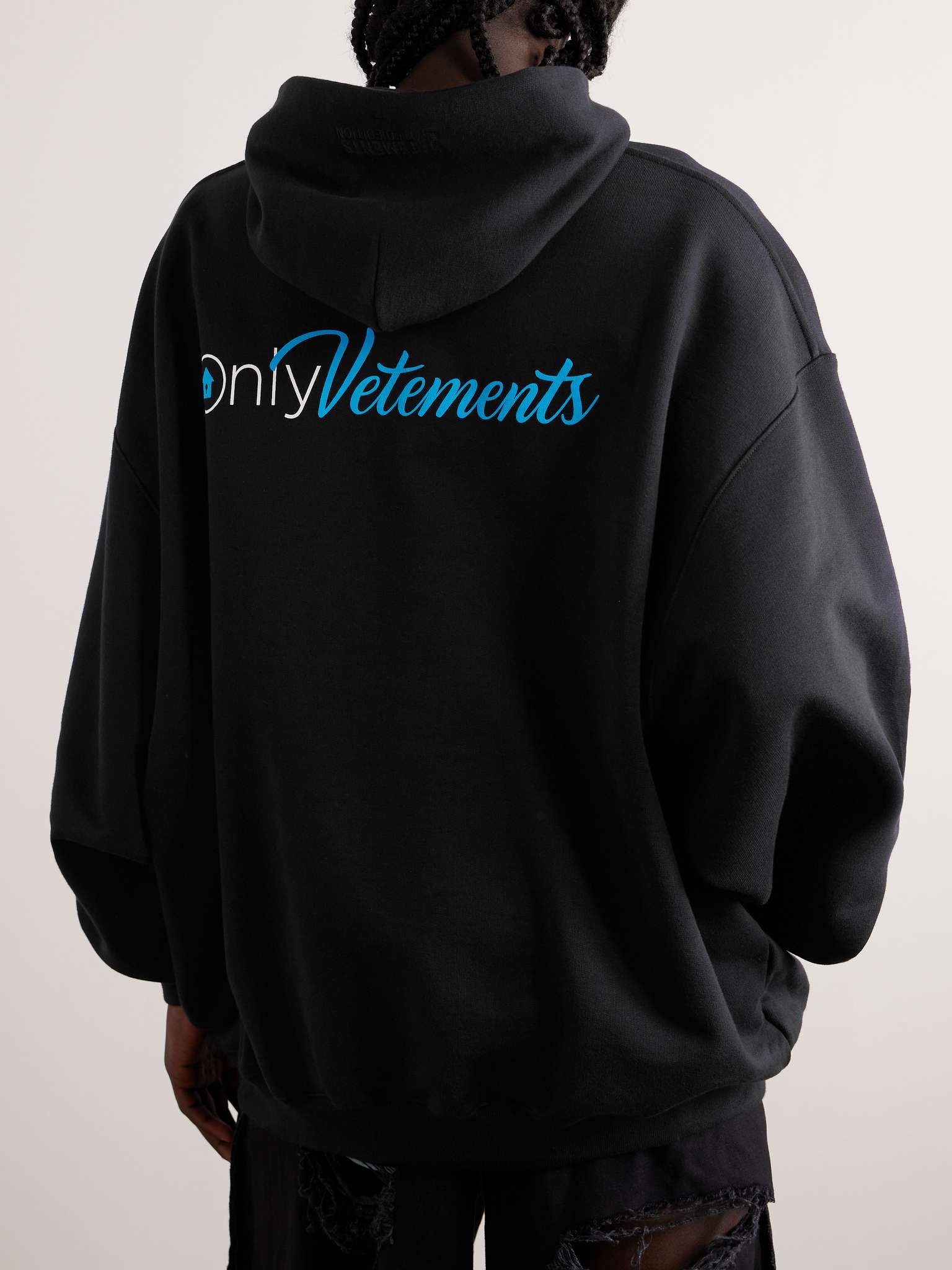 Logo-Print Cotton-Blend Jersey Hoodie - 3