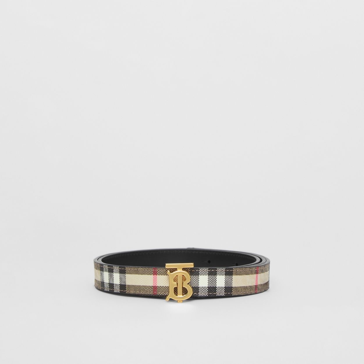 Reversible Vintage Check and Leather Belt - 5