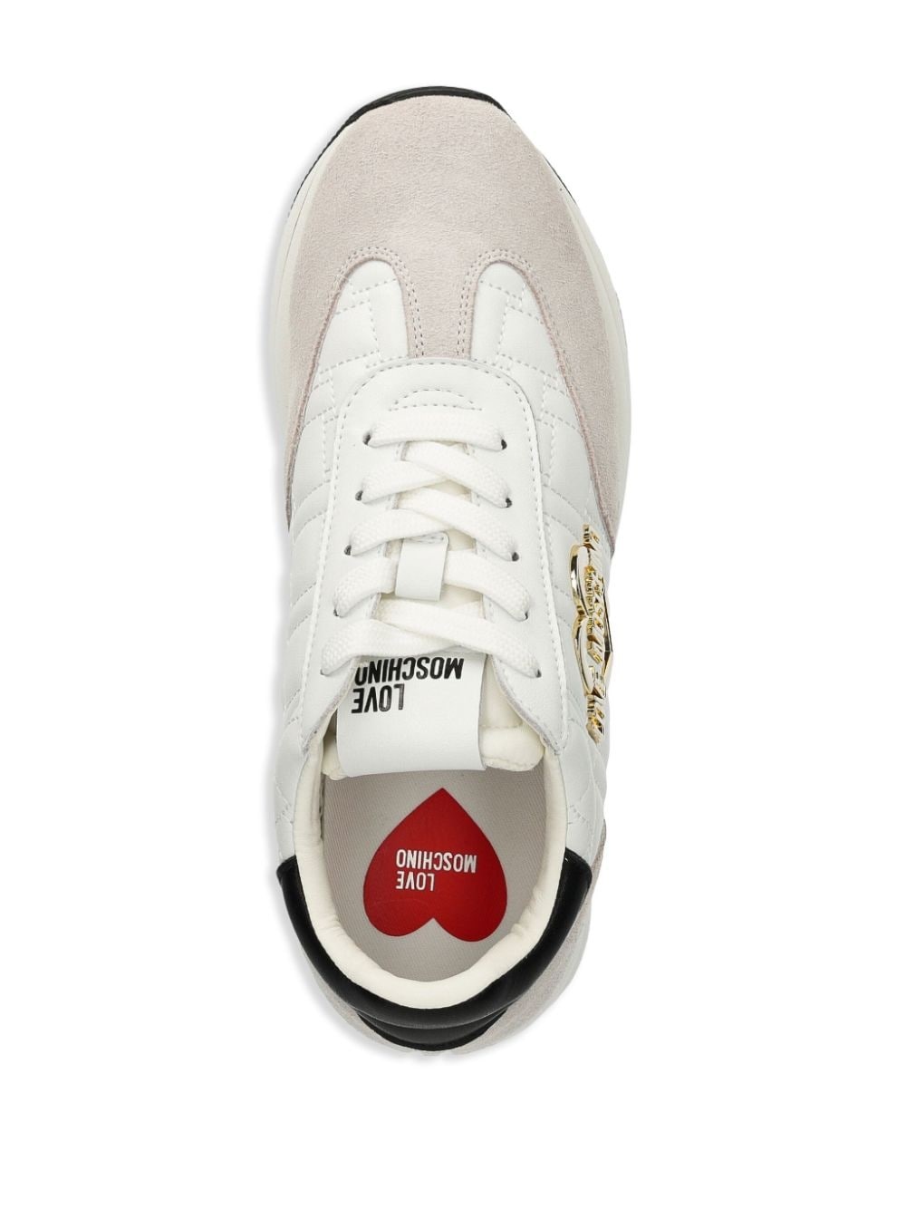 lace up logo plaque trainers - 4