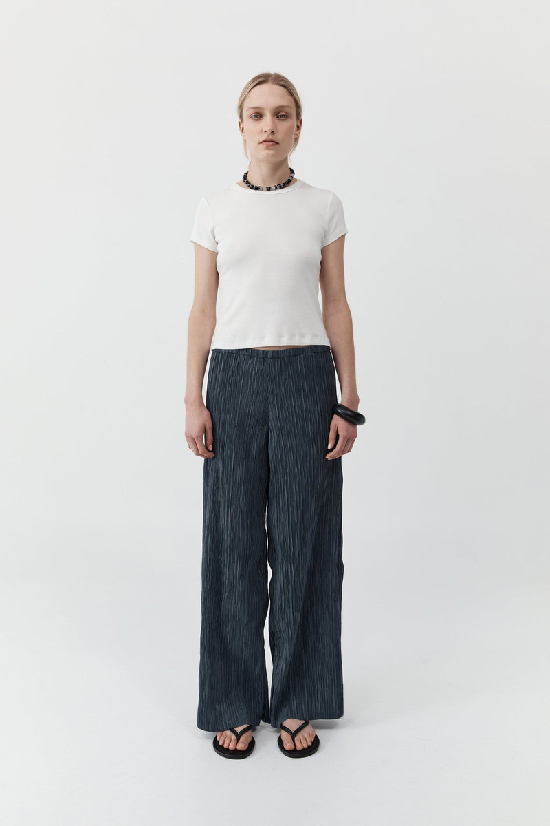 Mini Pleat Pants - Washed Black 1