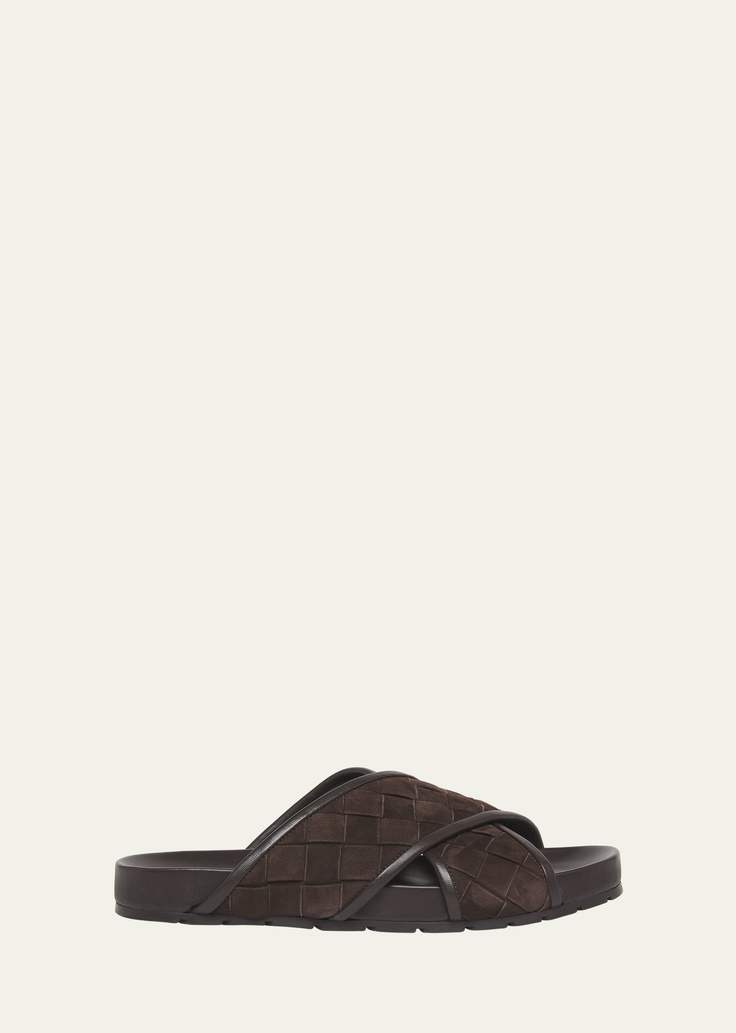 Men's Tarik Intrecciato Suede Slide Sandals - 1