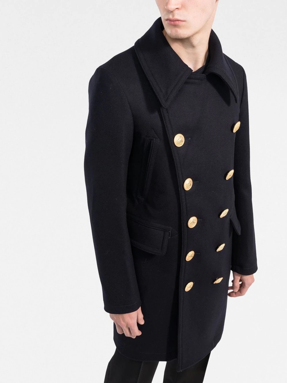 double-breasted wool coat - 3