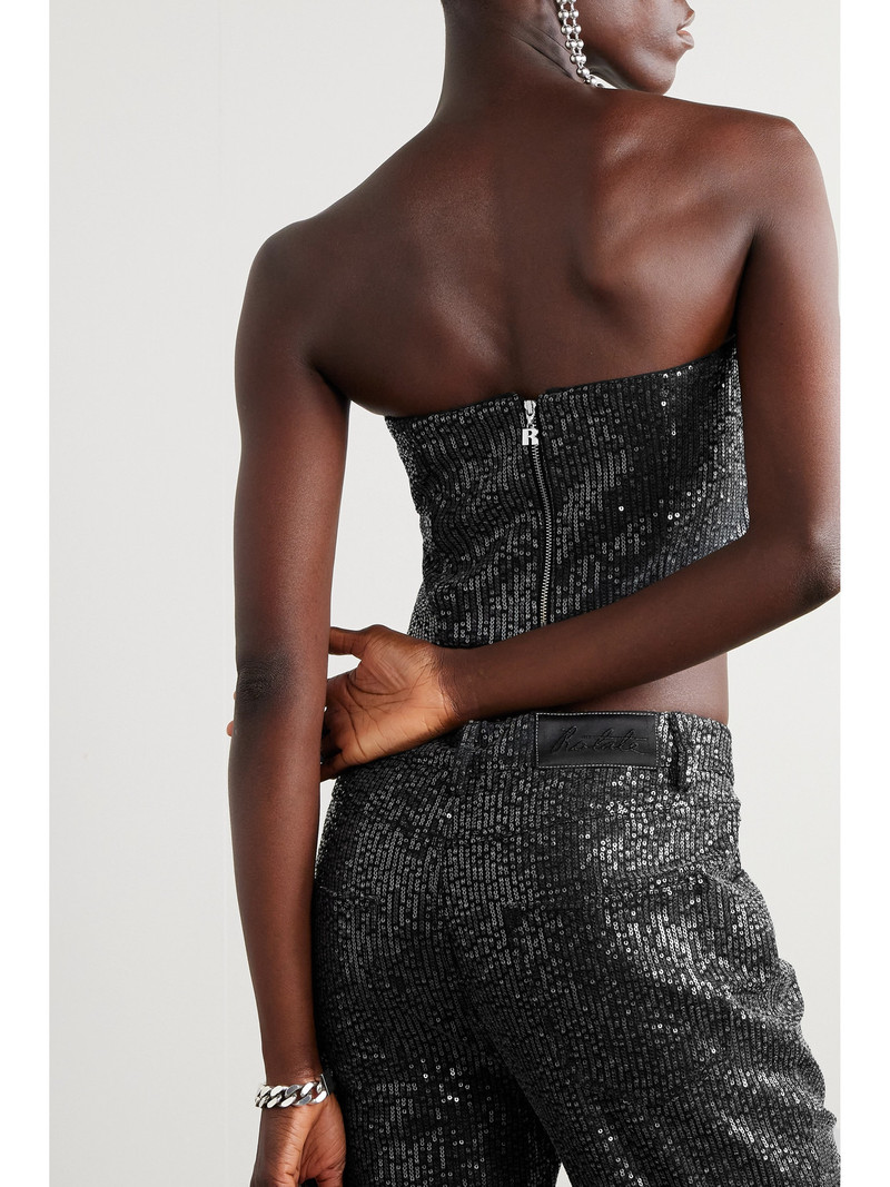 Emili Strapless Sequined Denim Top 3