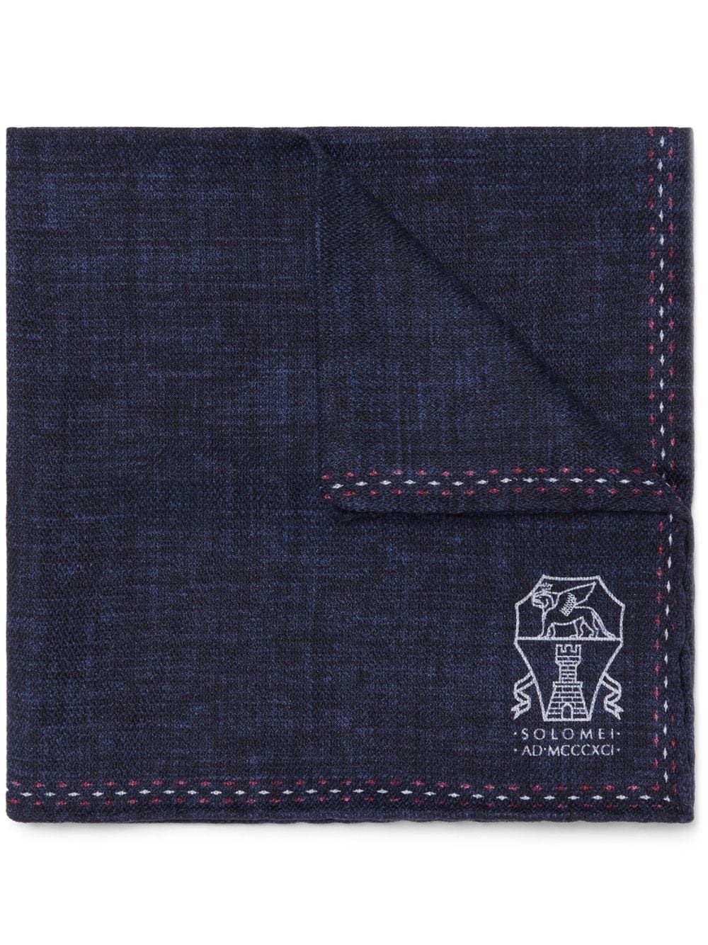 logo-print silk pocket square - 1