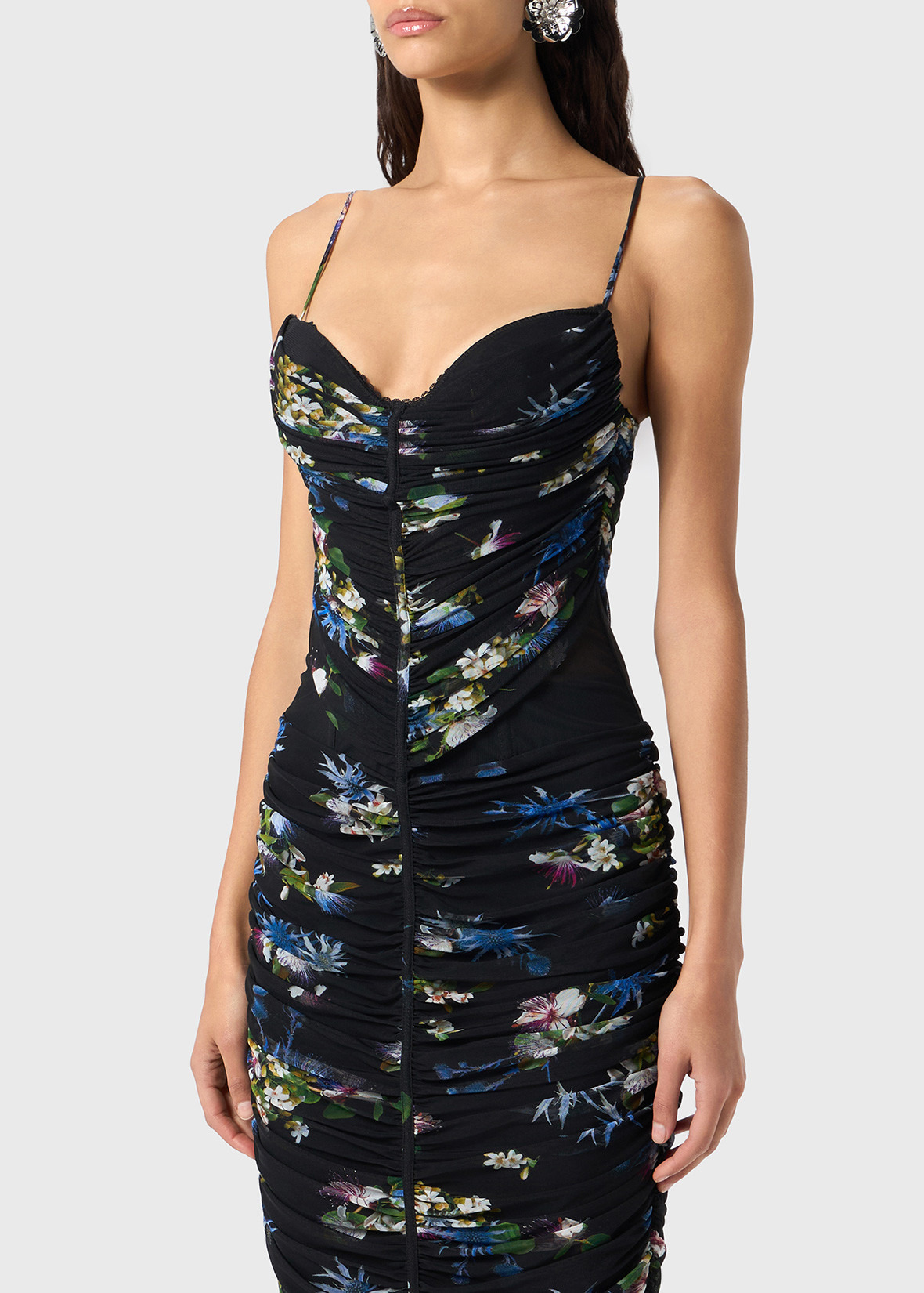 MIDI DRESS IN PRINTED TULLE - 5