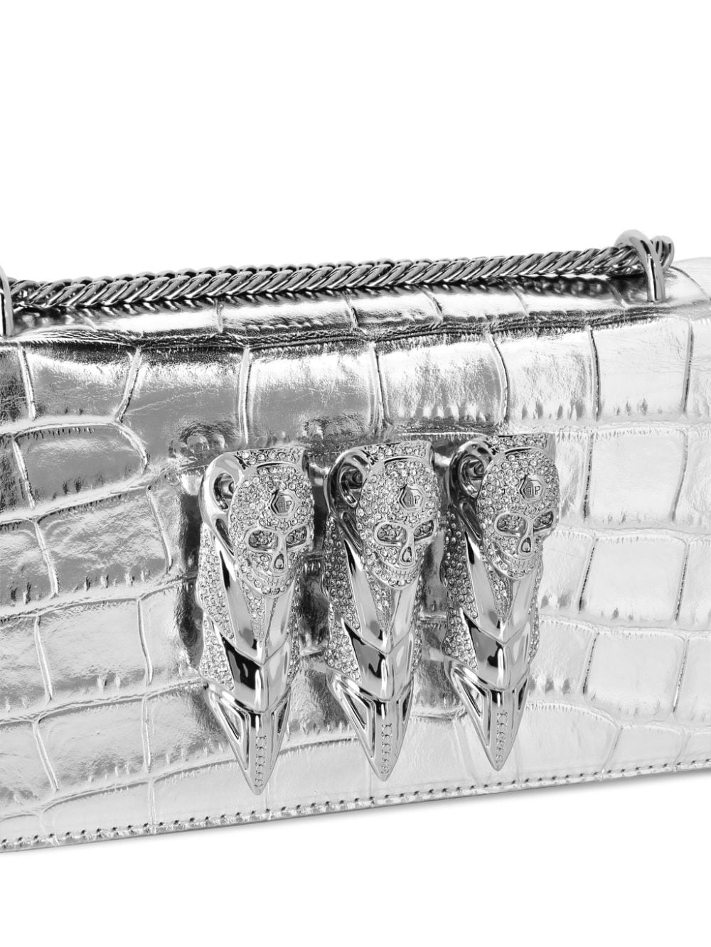 small skull-appliquÃ© shoulder bag - 4
