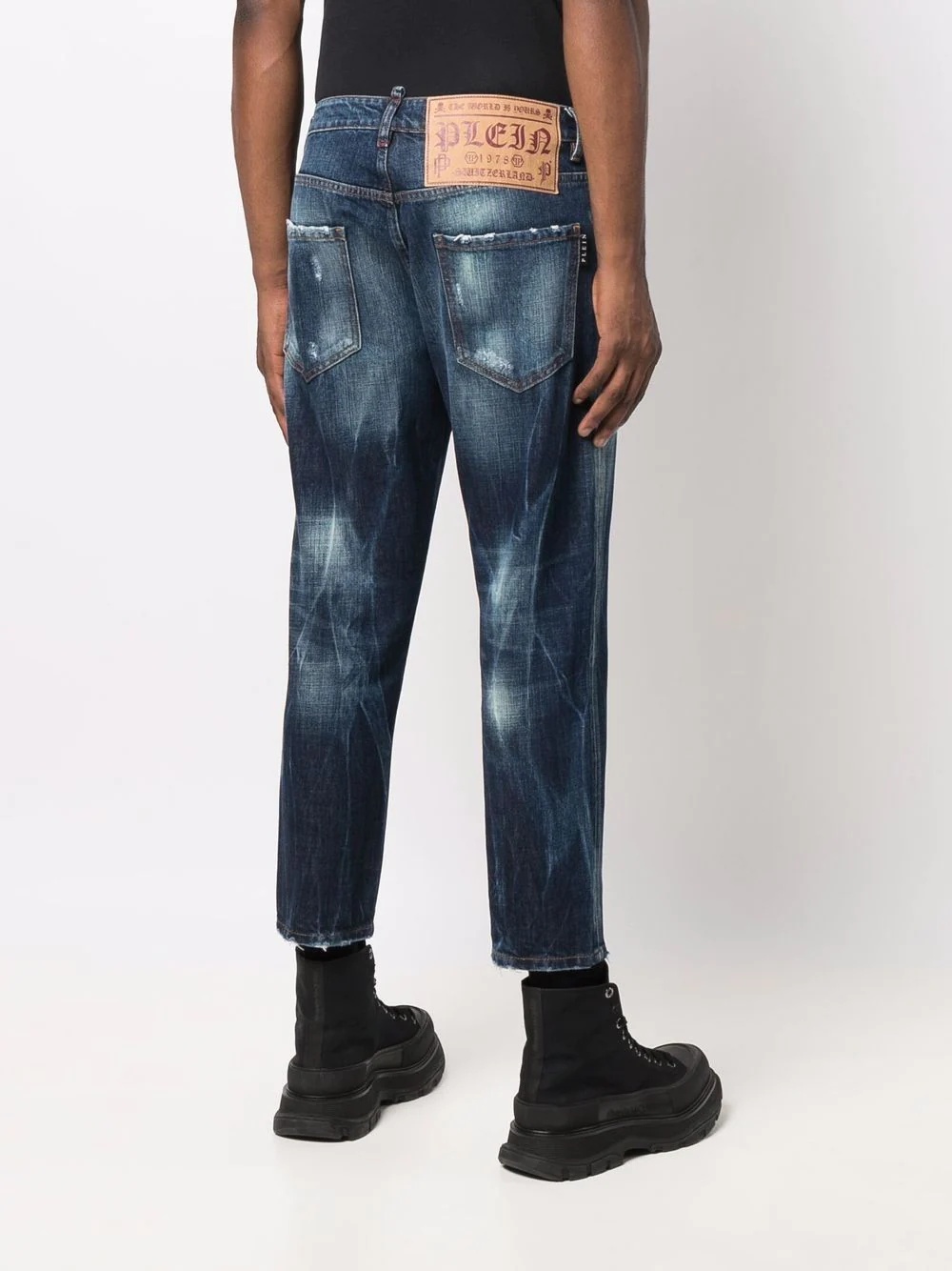 distressed-effect cropped jeans - 4