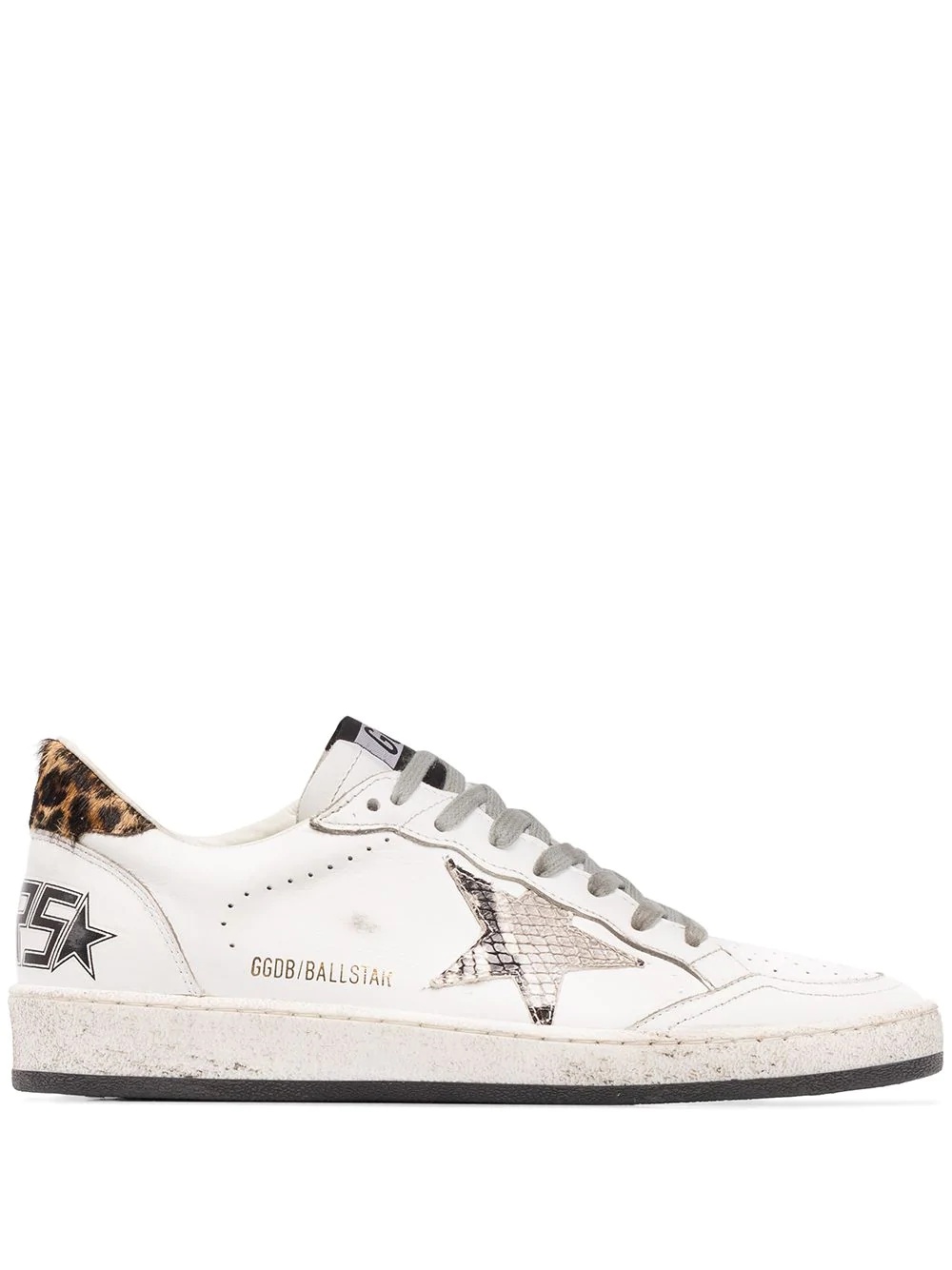 Ball Star leopard and snake-print sneakers - 1