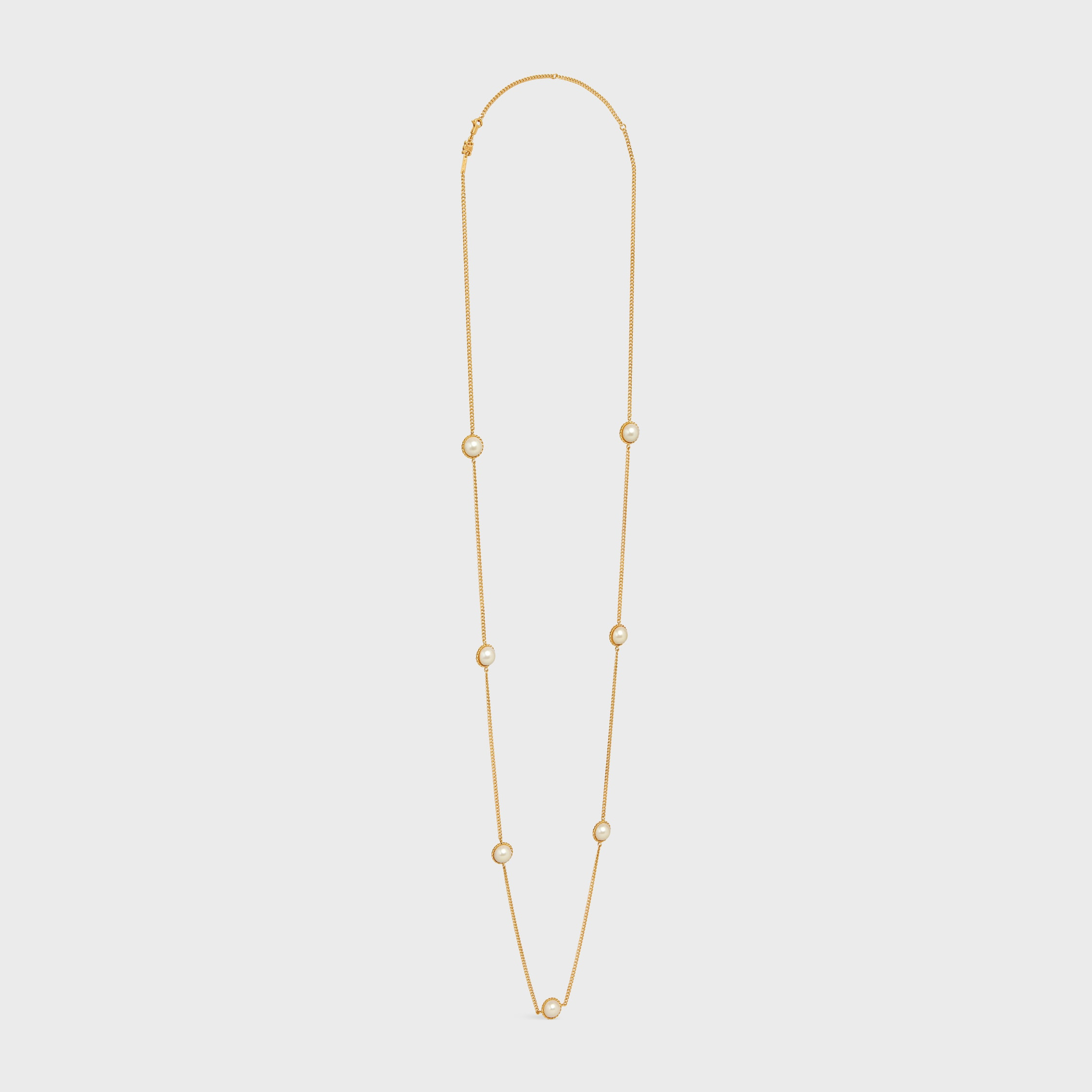 Les Perles Celine Sautoir in Resin Pearls and Brass with Gold Finish - 3