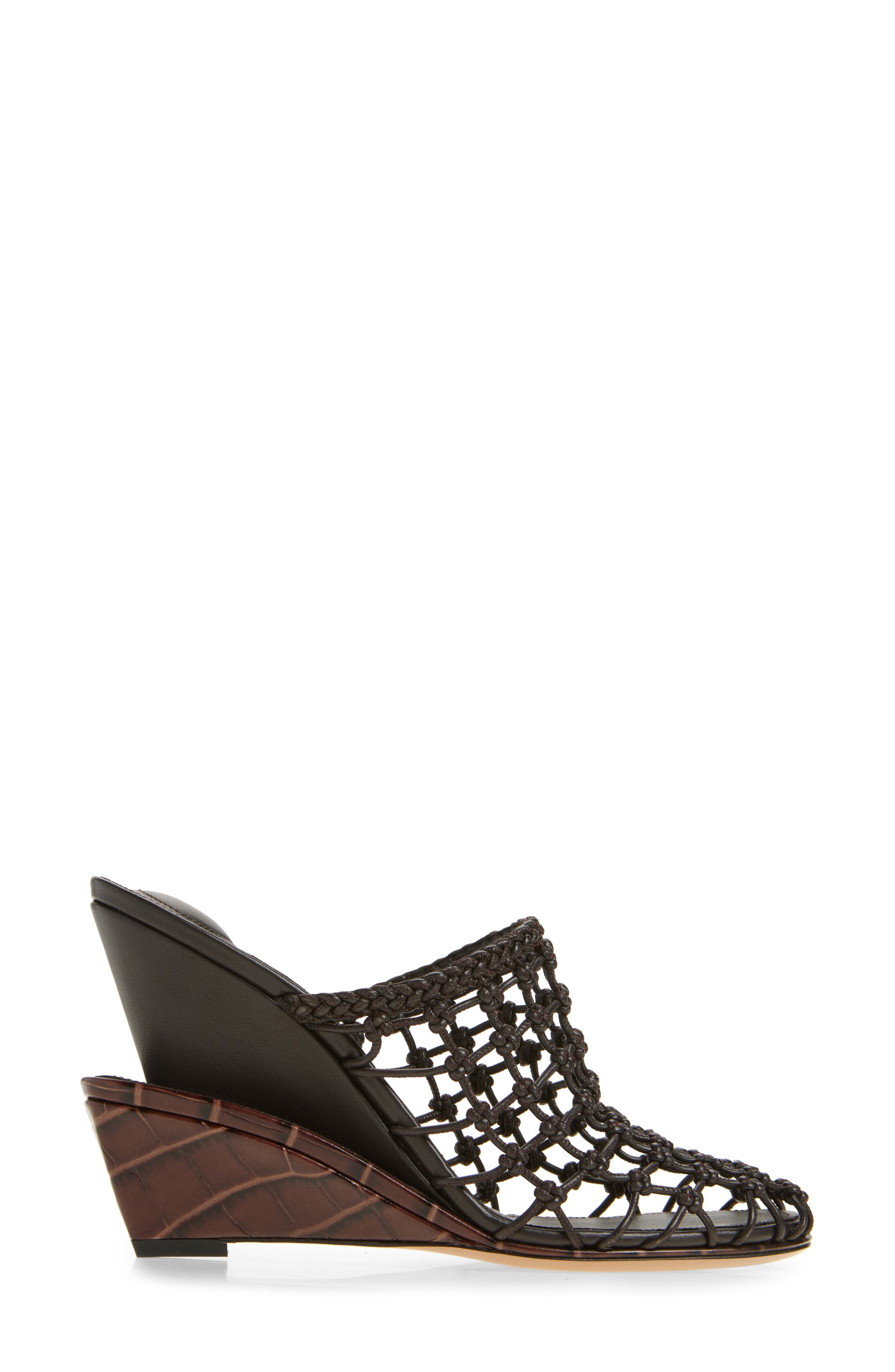 Jacquemus Doubles Tresses Stacked Wedge Sandal in Dark Brown at Nordstrom - 3