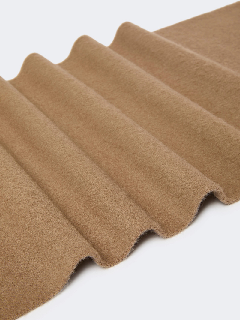 FRAGORE Wool scarf with embroidery - BROWN 3