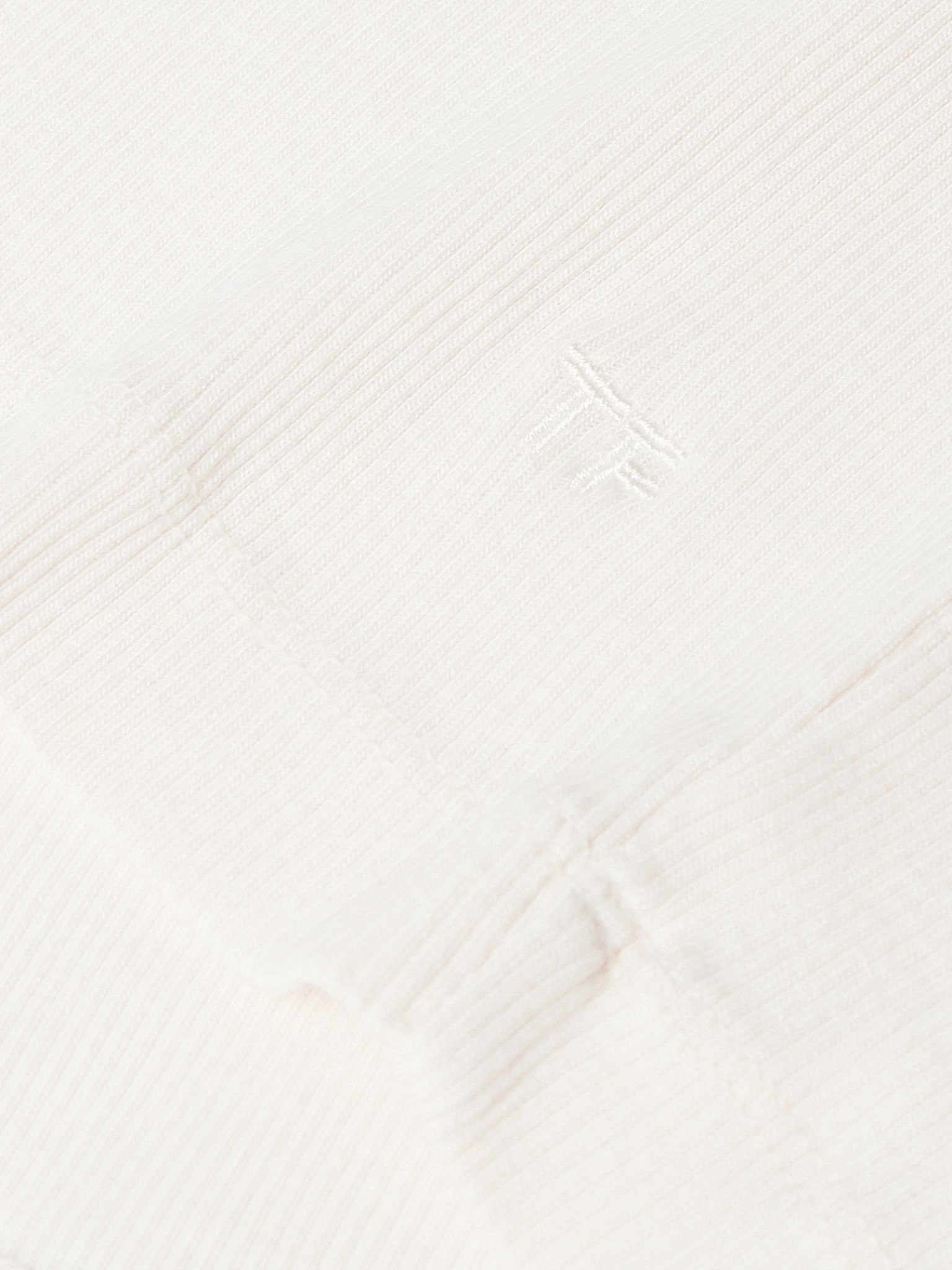 Slim-Fit Ribbed Cotton and Modal-Blend Jersey Henley T-Shirt White - 5